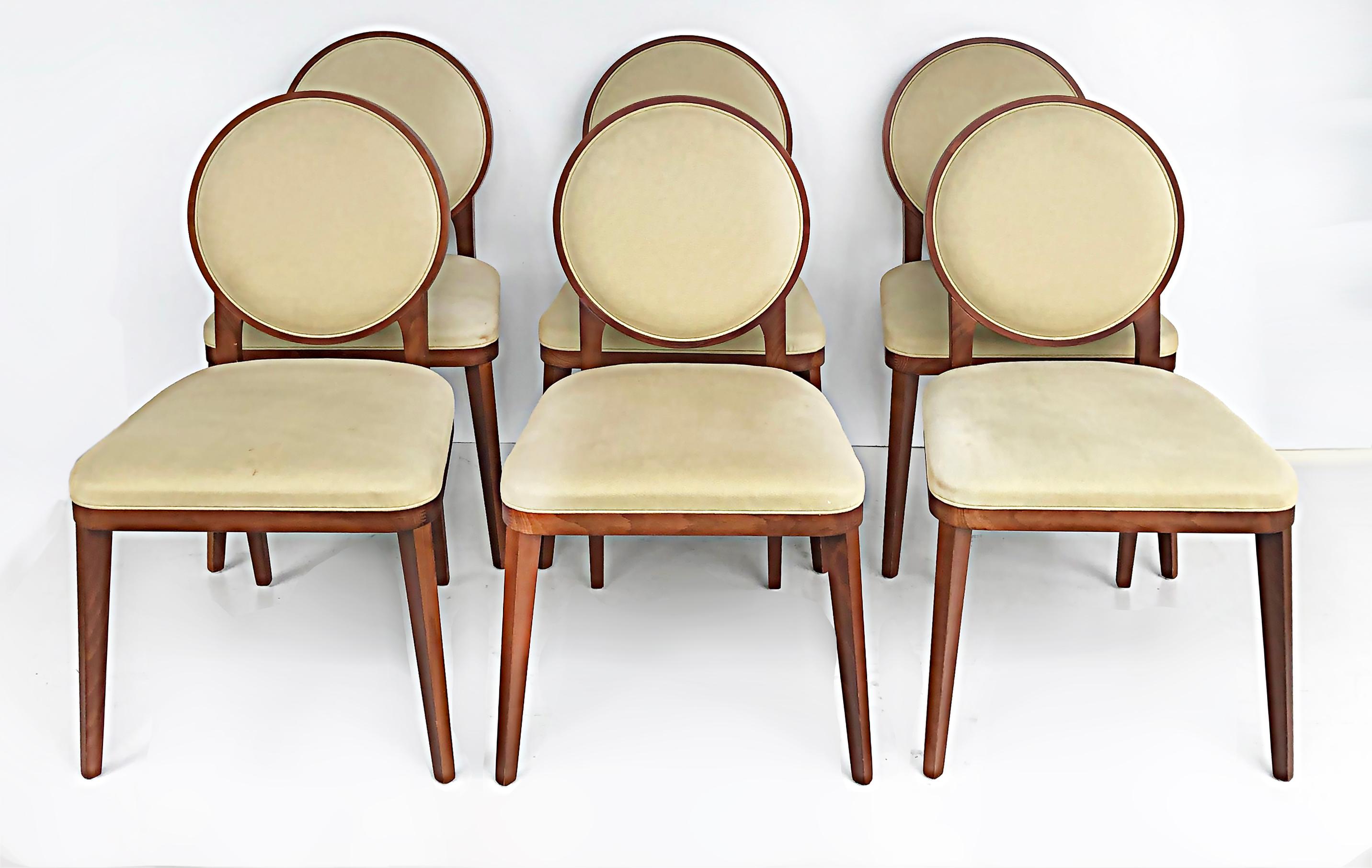 Bross Studio Riforma Italy Art Deco Style Beech Wood Chairs, Set of 6

Offered for sale is a set of 6 Art Deco style 