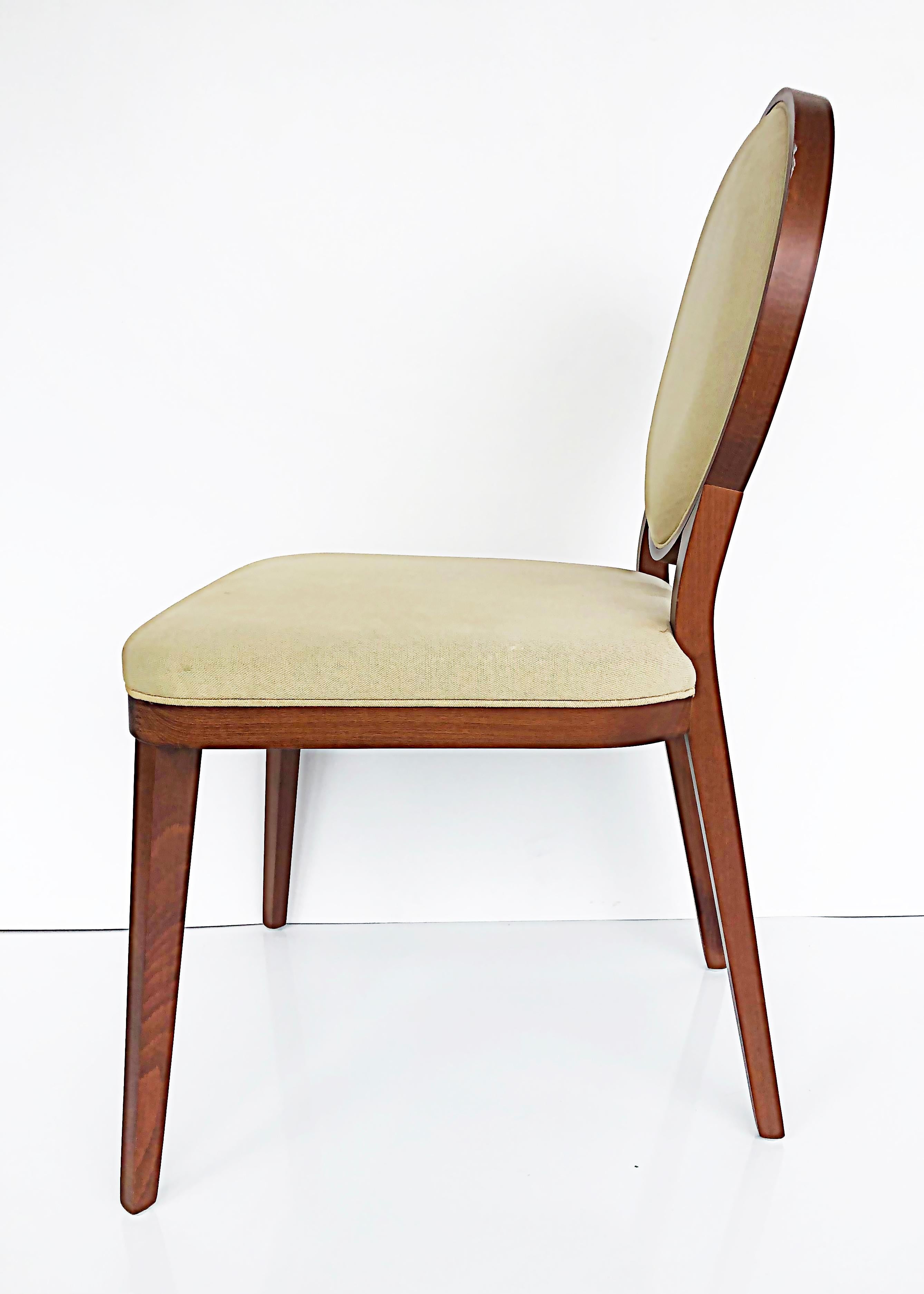 Fabric Bross Studio Riforma Italy Art Deco Style Beech Wood Chairs, Set of 6