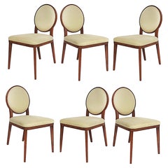 Bross Studio Riforma Italy Art Deco Style Beech Wood Chairs, Set of 6
