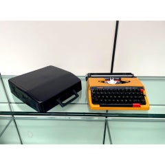 Brother Deluxe 250TR Yellow Vintage 1970s Typewriter with Case Made in Japan