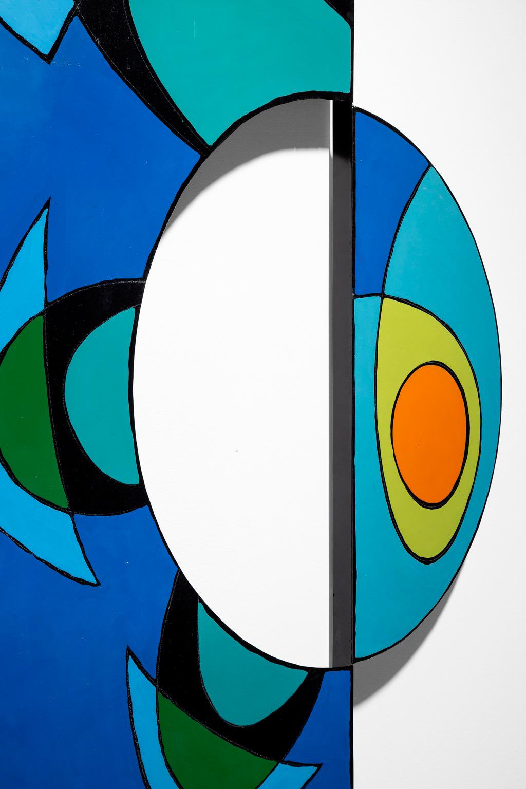 Brother Mel Meyer- Colorful Abstract, Wall Mount Steel Diptych For Sale 5