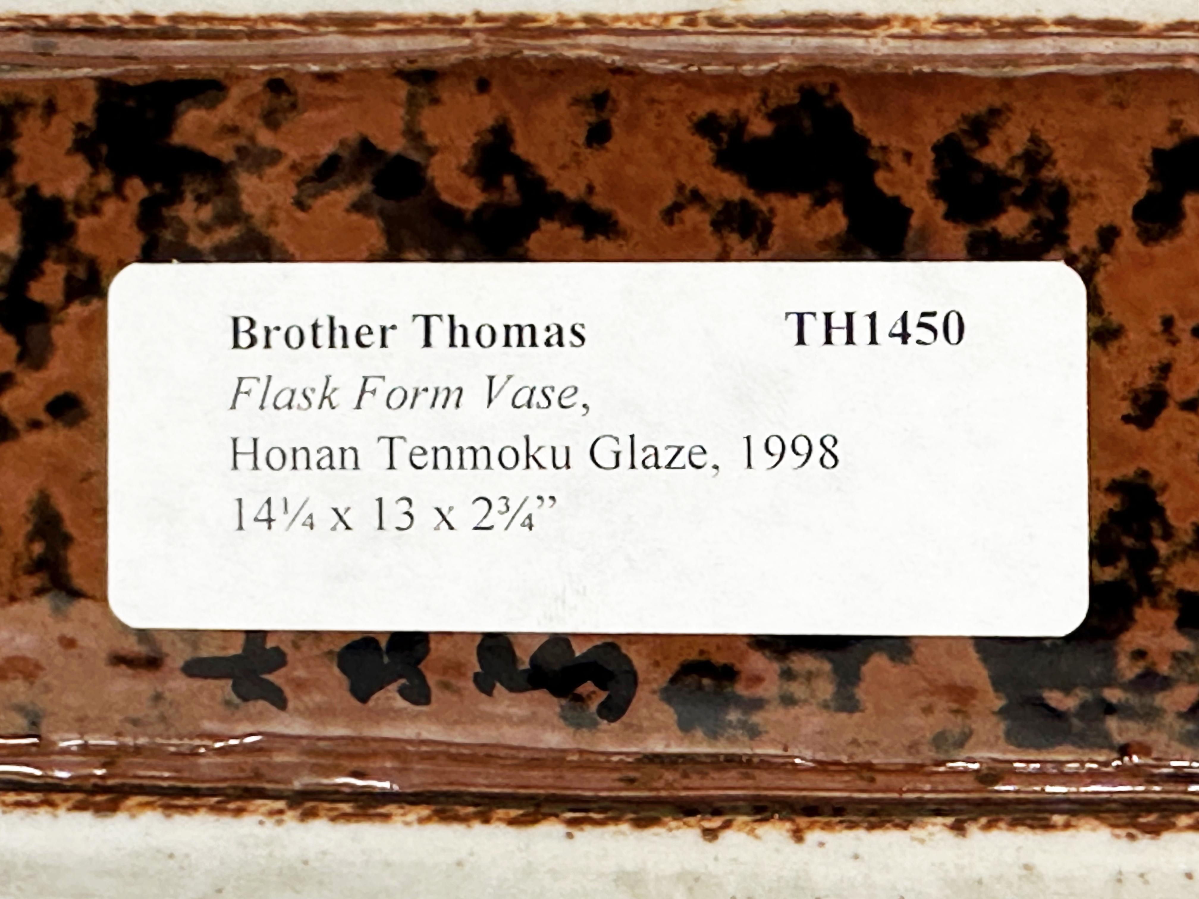 Brother Thomas Bezanson Honan Tenmoku Flask Form Vase, 1998 For Sale 10