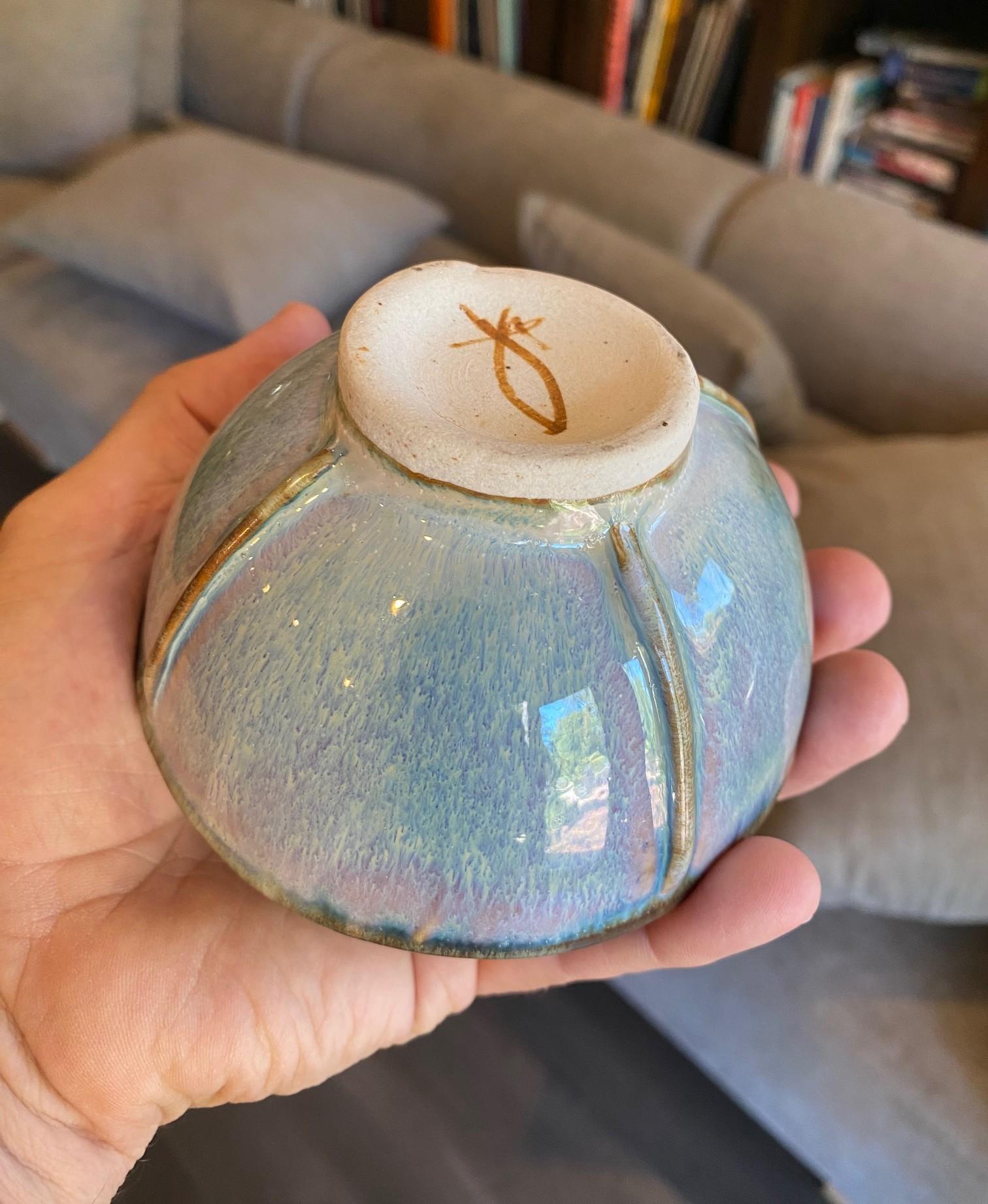 Brother Thomas Bezanson Signé Benedictine Monk Studio Pottery Glazed Art Bowl (bol d'art émaillé) en vente 10
