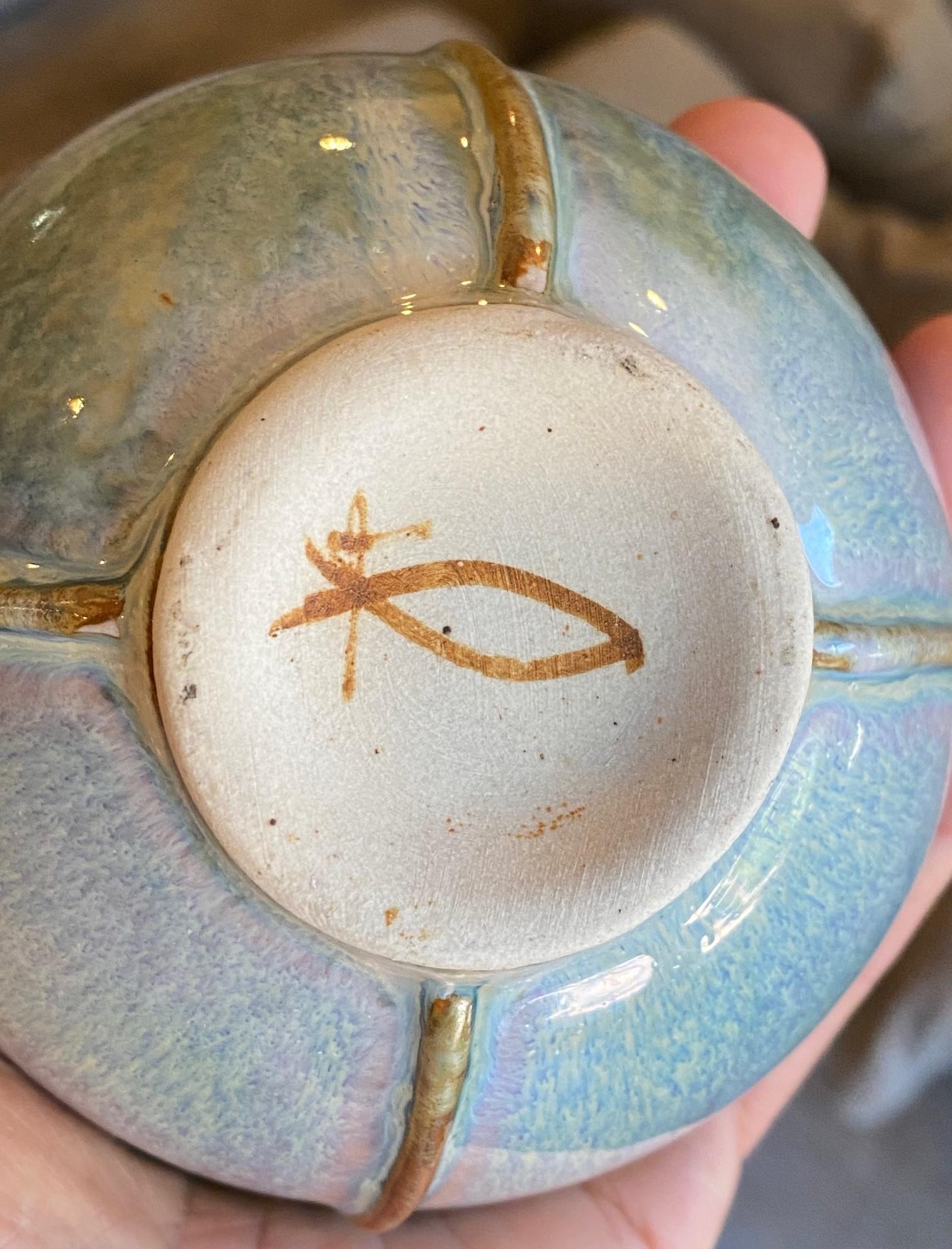 Brother Thomas Bezanson Signé Benedictine Monk Studio Pottery Glazed Art Bowl (bol d'art émaillé) en vente 12