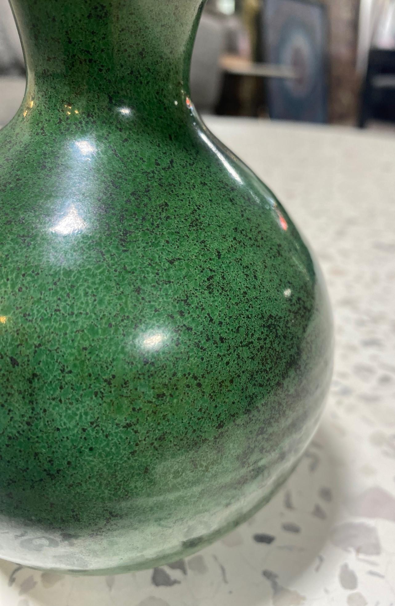 Canadian Brother Thomas Bezanson Signed Benedictine Monk Studio Pottery Glazed Art Vase For Sale