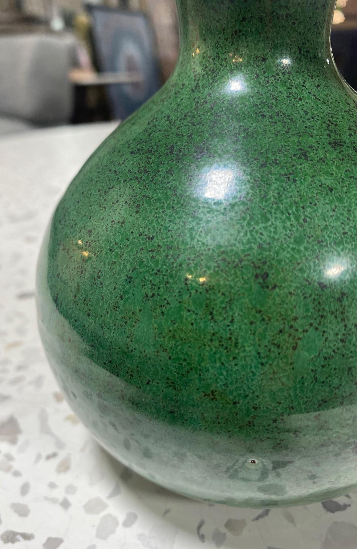 Brother Thomas Bezanson Signed Benedictine Monk Studio Pottery Glazed Art Vase In Good Condition For Sale In Studio City, CA