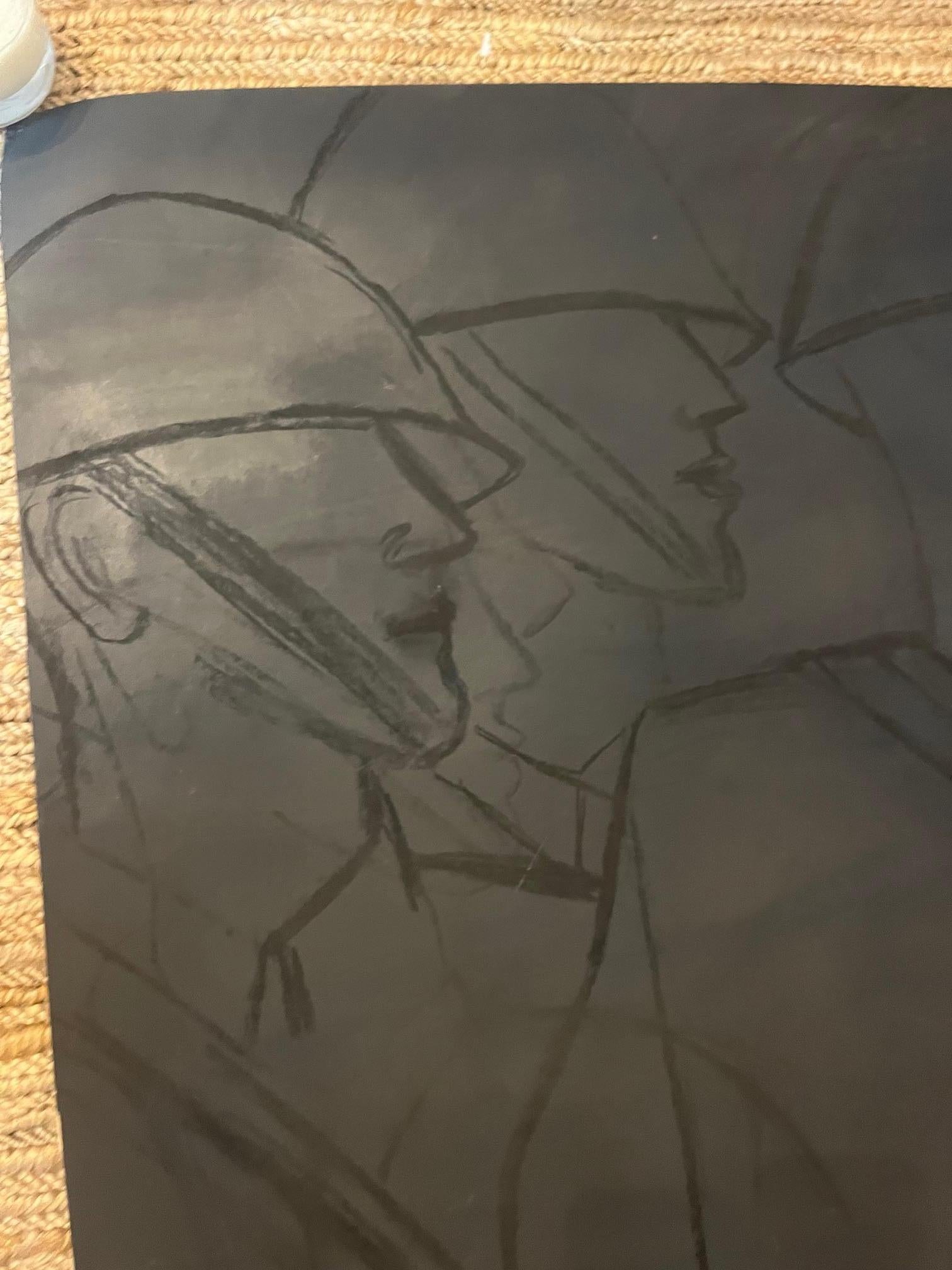 „Brothers II“ von Edith Isaac-Rose, Ölpastell auf Papier (Nordamerikanisch) im Angebot