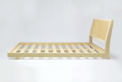 Brotherton Bed, Handmade Ash Platform Bed with Caned Back