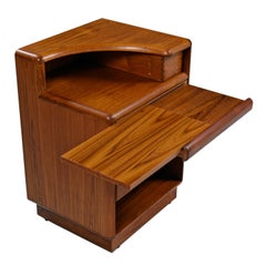 Brouer Mid-Century Modern Danish Teak Nightstands with Extending Table Top