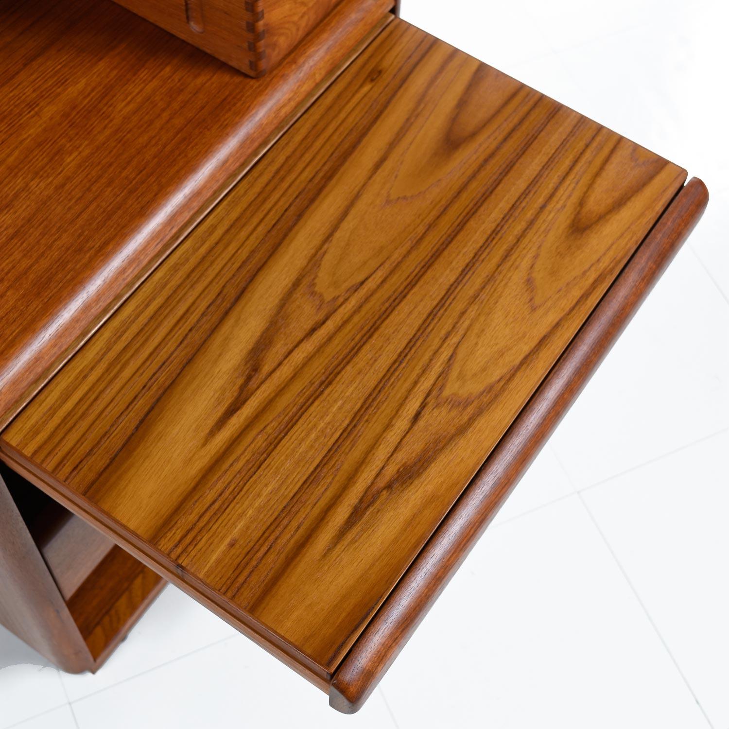 Late 20th Century Brouer Mid-Century Modern Danish Teak Nightstands with Extending Table Top