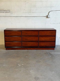 Brouer Rosewood Dresser 9 Drawer Storage Mid-Century Modern Denmark 1970s