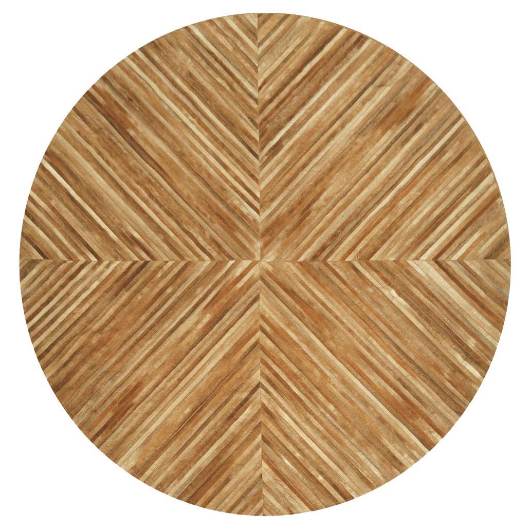 Ceja, caramelo redonda Alfombra de piel de vaca personalizable La Quinta Caramelo Mediana