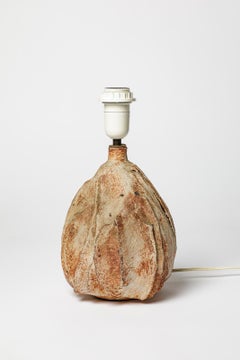 Brown 20th century design stoneware ceramic table lamp by Bruno Hrdy La Borne