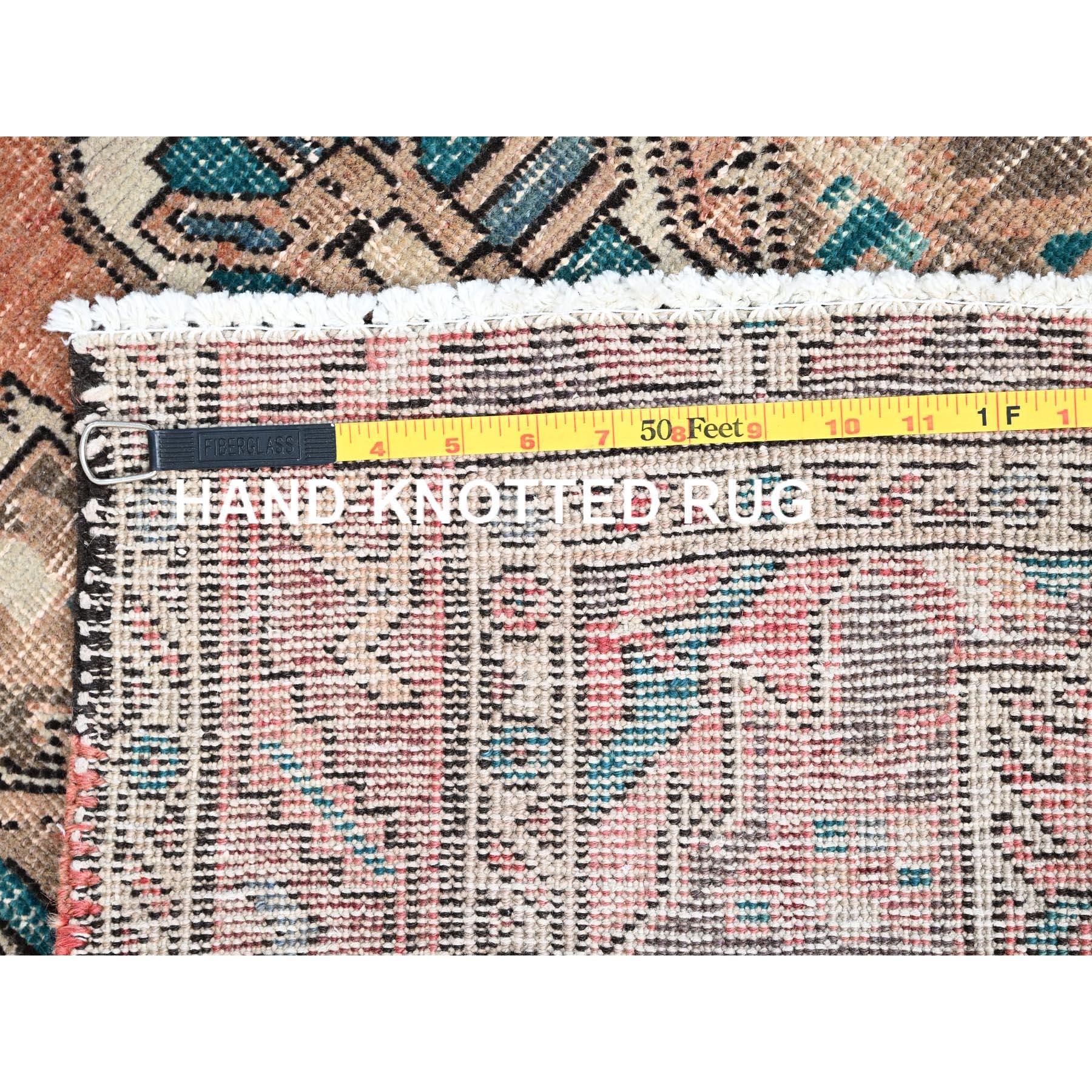 Brown Abrash Vintage Persian Karajeh Clean Hand Knotted Wool Rustic Runner Rug For Sale 1