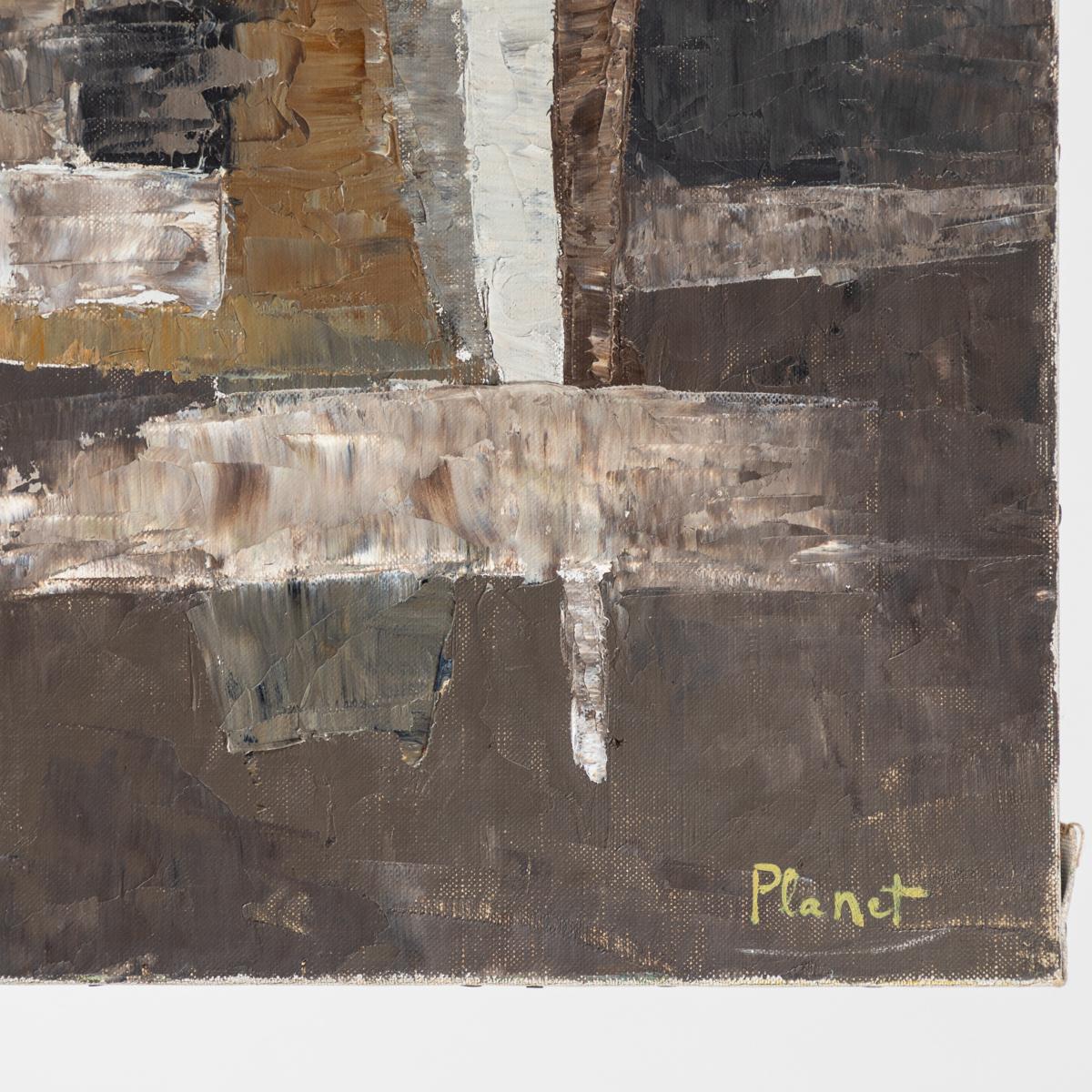 20th Century Brown Abstract Painting by Artist Planet, circa 1960
