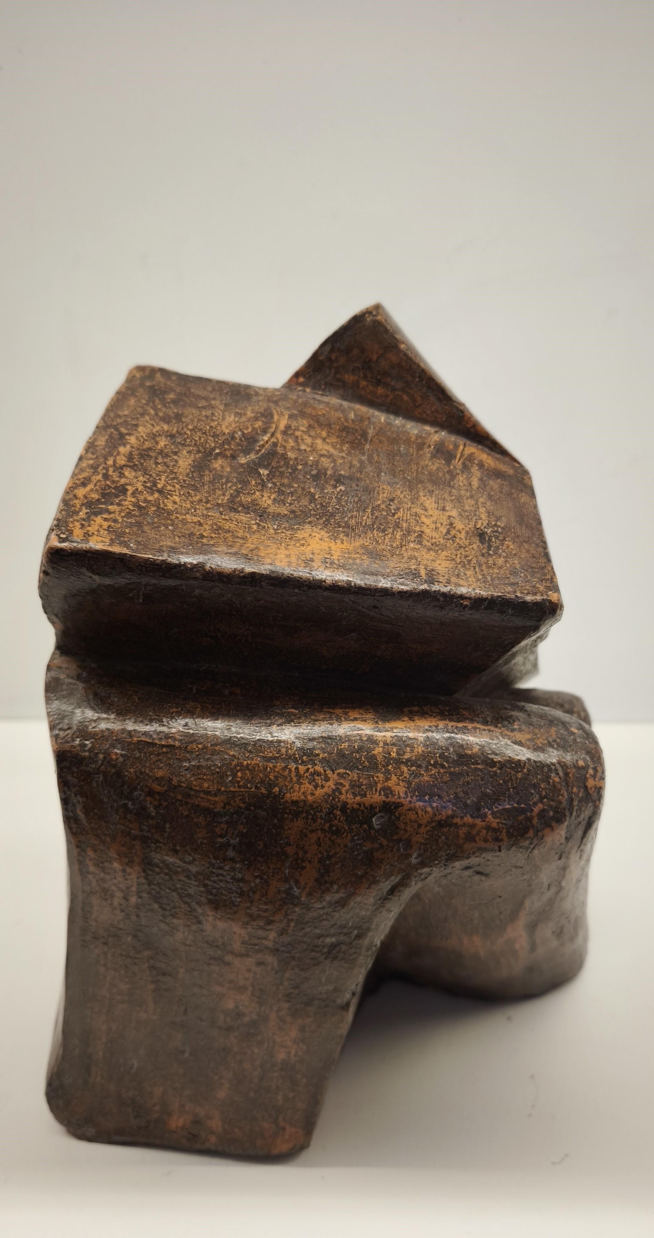 Sculpture abstraite en terre cuite de couleur Brown, années 1960, rappelant Henri Laurens - France en vente 4