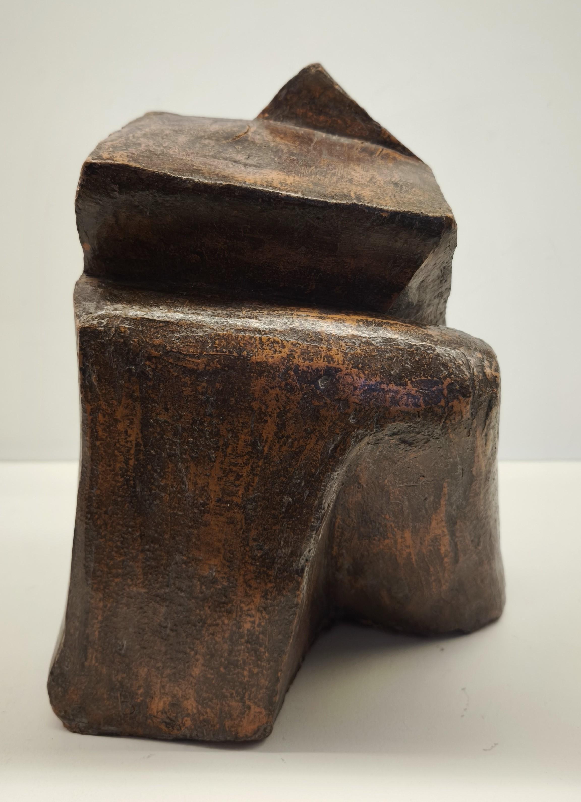 Sculpture abstraite en terre cuite de couleur Brown, années 1960, rappelant Henri Laurens - France en vente 9