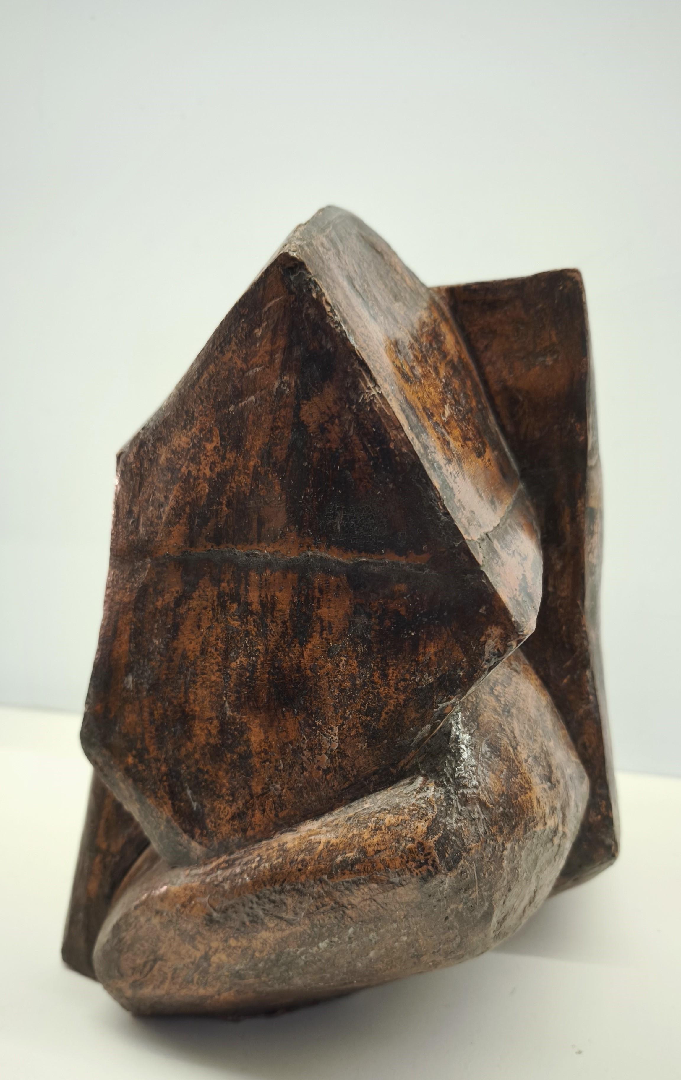 Sculpture abstraite en terre cuite de couleur Brown, années 1960, rappelant Henri Laurens - France en vente 1