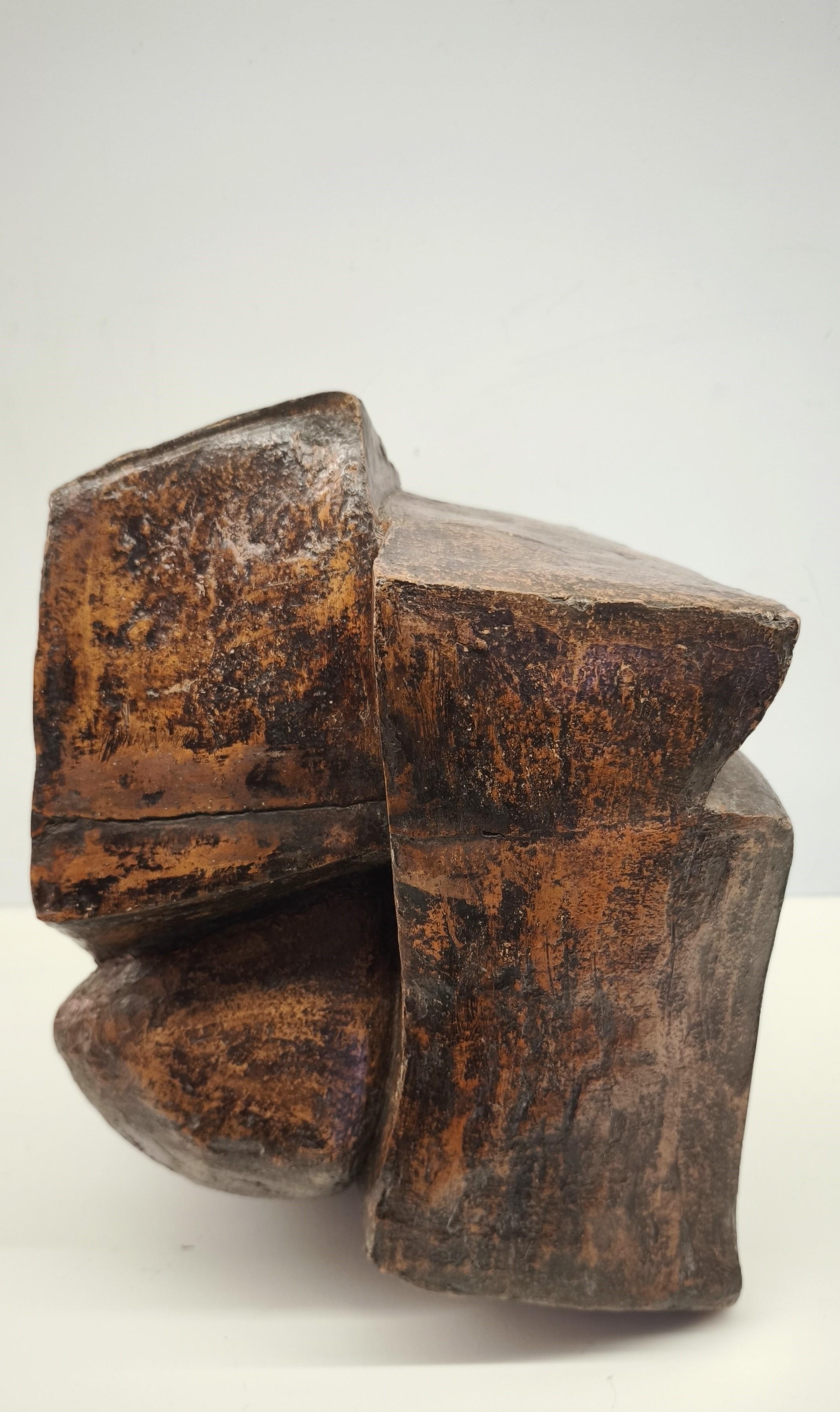 Sculpture abstraite en terre cuite de couleur Brown, années 1960, rappelant Henri Laurens - France en vente 3