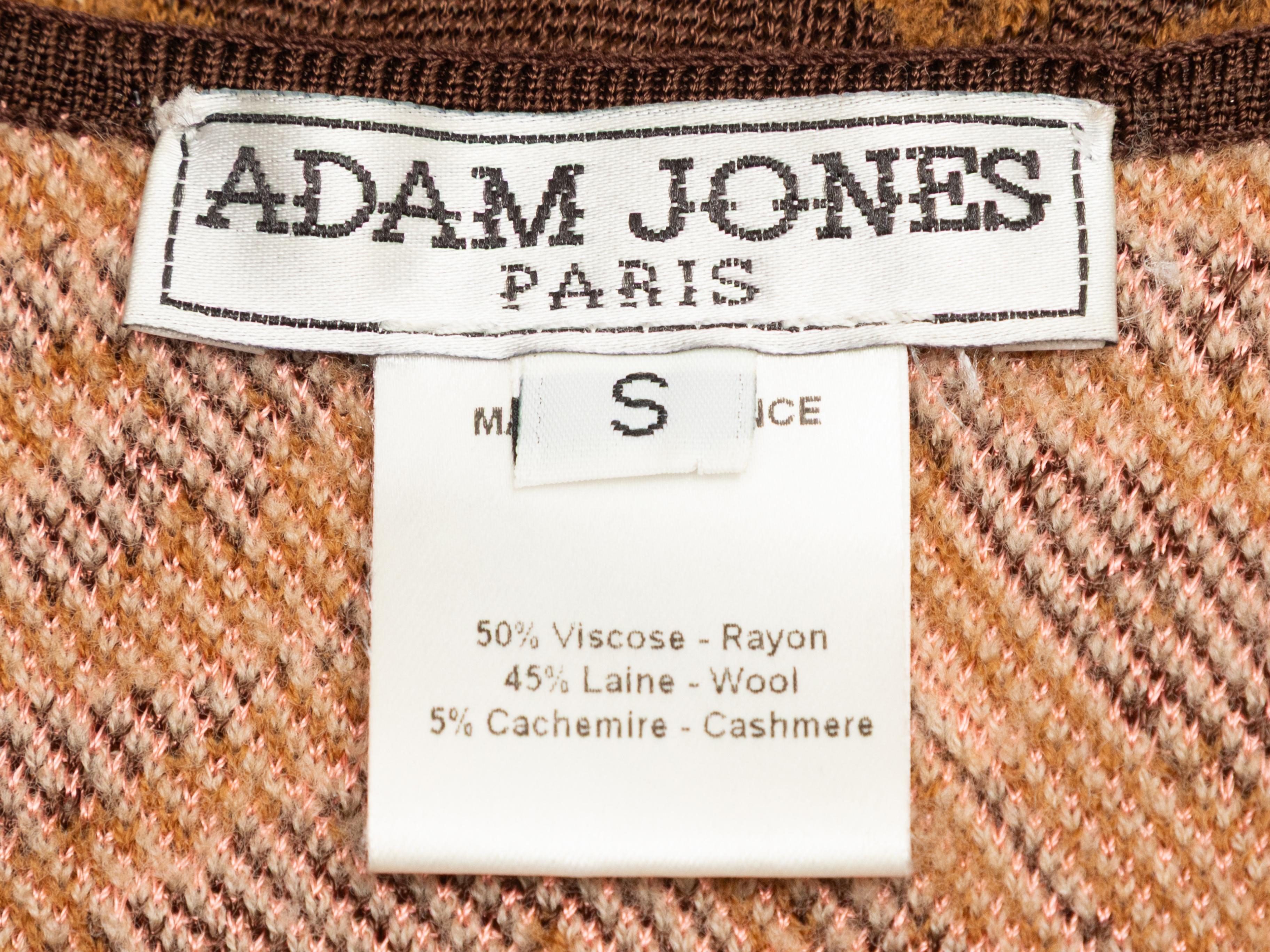 Braunes Adam Jones Tiger Intarsien-Strickkleid aus Wolle und Kaschmir-Mischung Größe US S Damen im Angebot