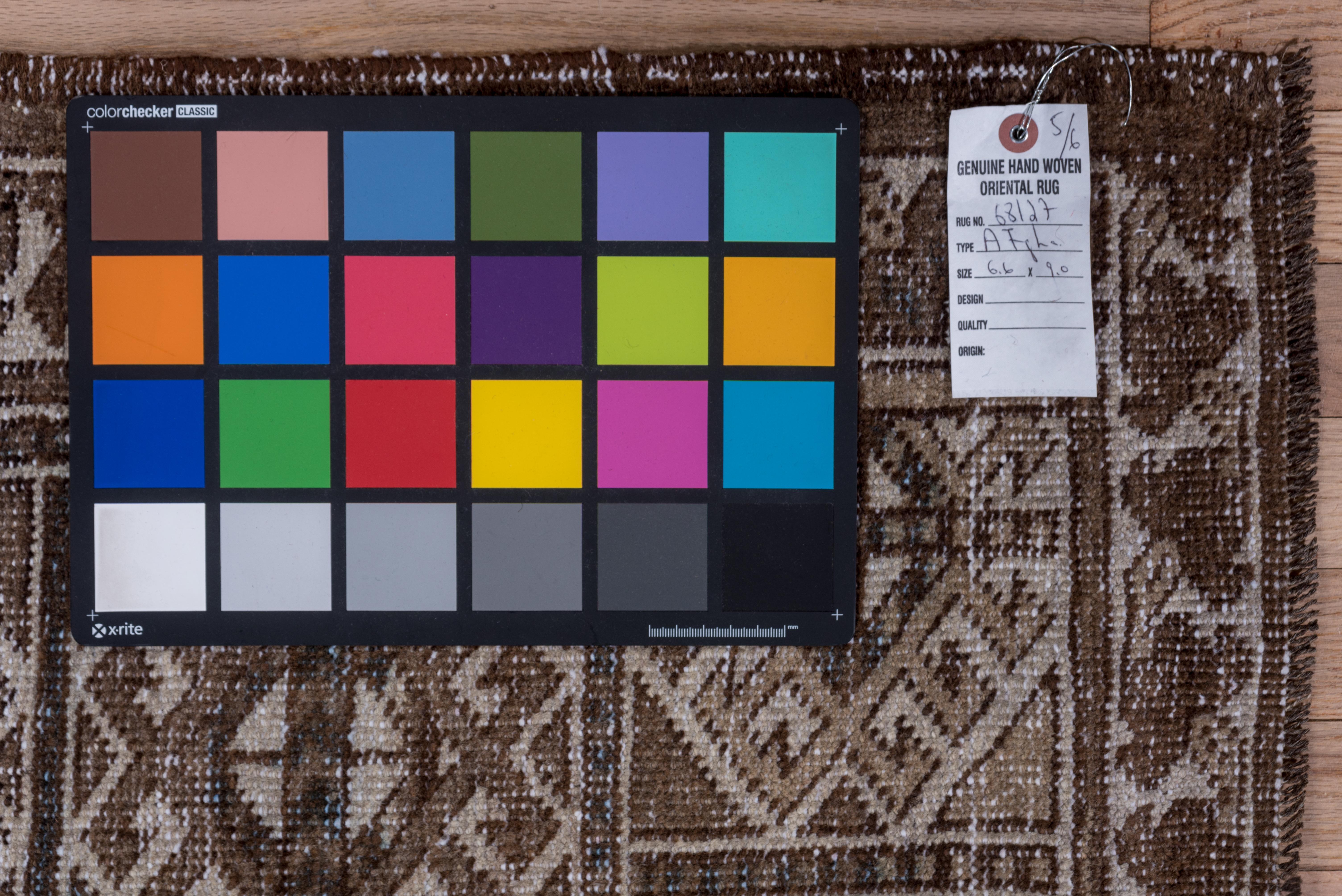 Brown Afghan Ersari Carpet, Allover Field, Blue Tones, Teal Tones For Sale 3