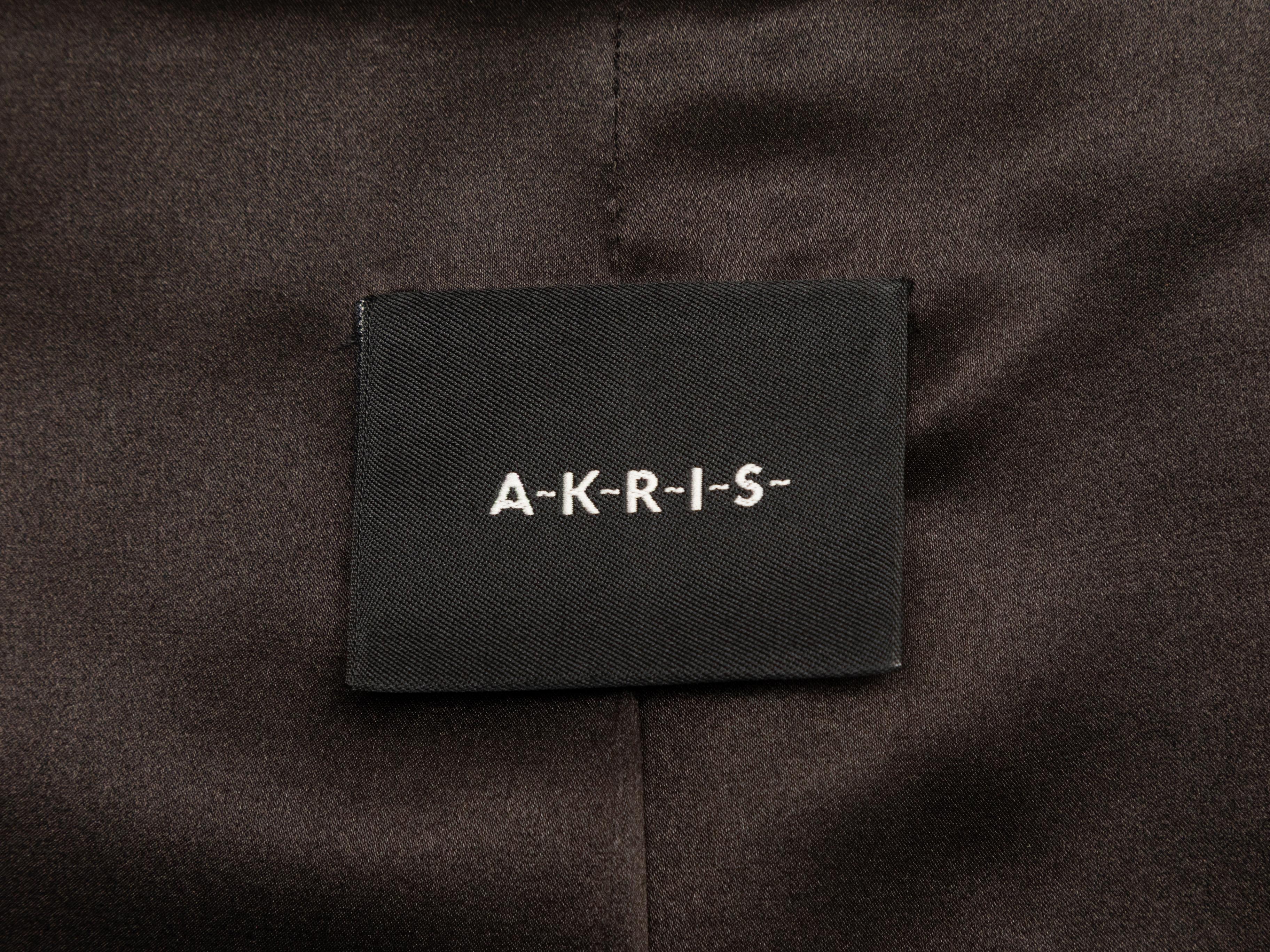 Donna Giacca marrone con bordi in pelliccia di Akris, taglia US 12 in vendita