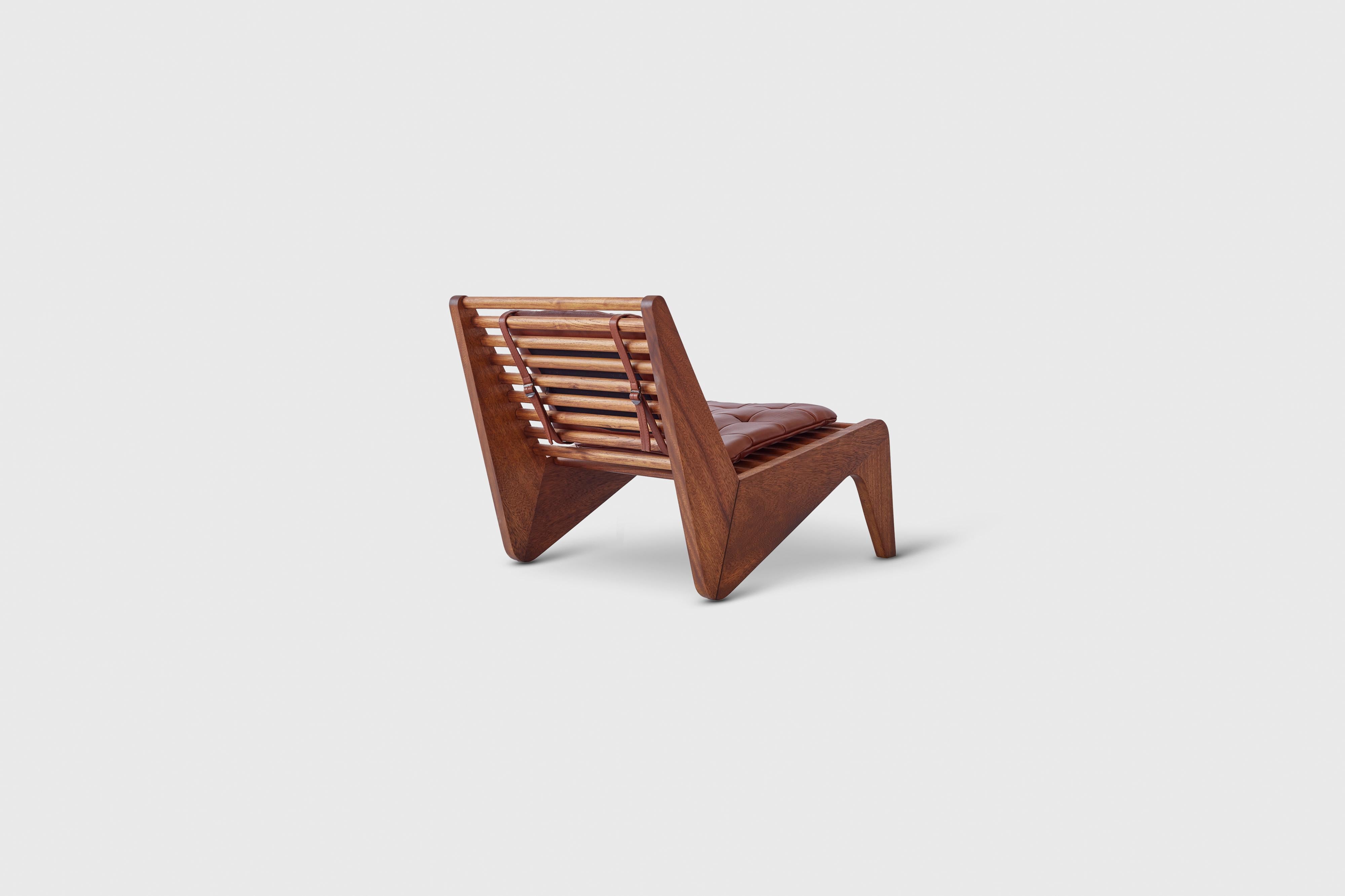 Mexican Brown Ala Lounge Chair by Atra Design For Sale