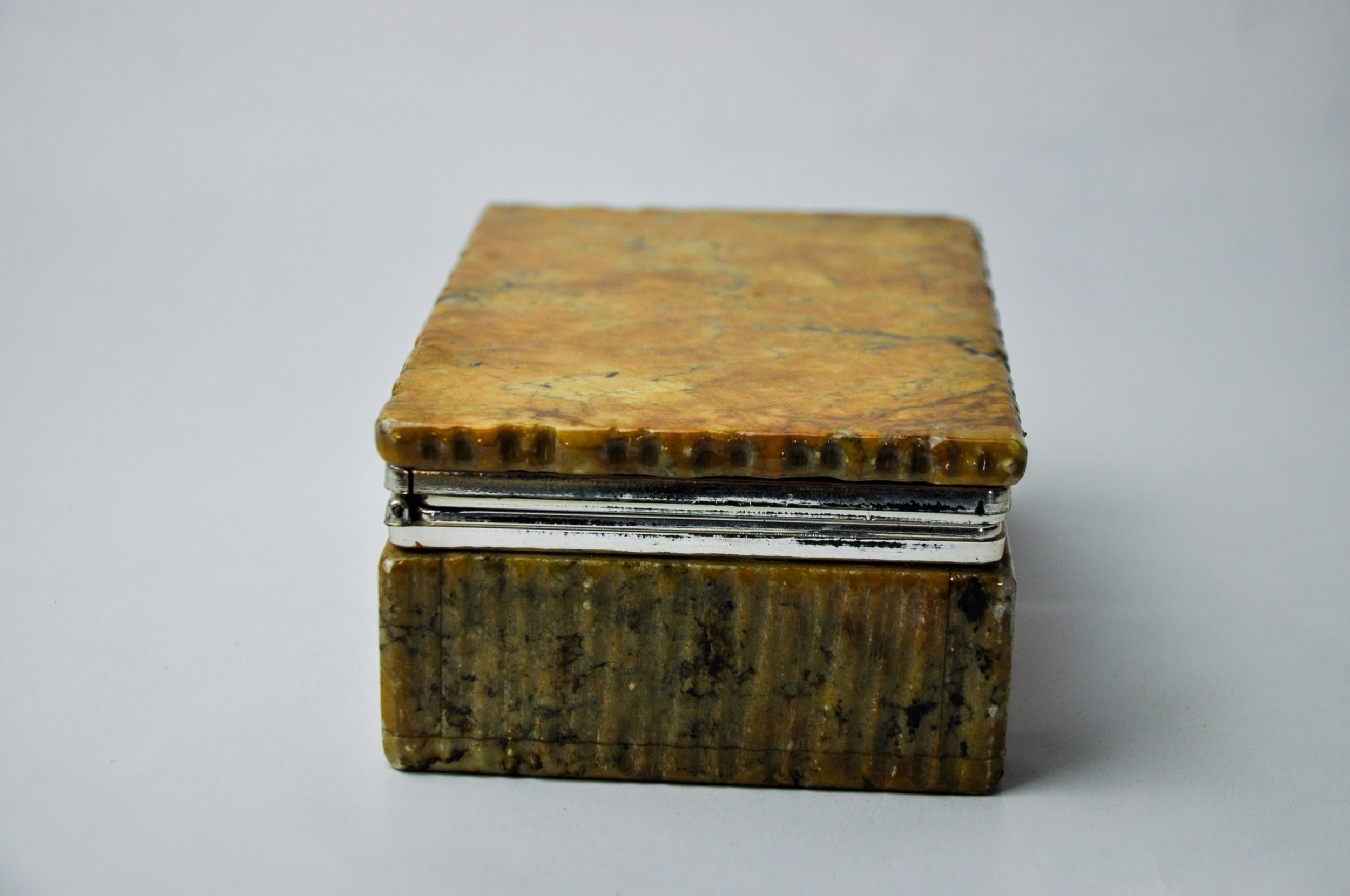 Hollywood Regency Brown alabaster box by Romano Bianchi, Italy, 1970