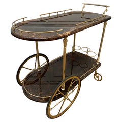 Chariot de bar / chariot à thé Brown Aldo Tura - Un classique du design italien des années 1960