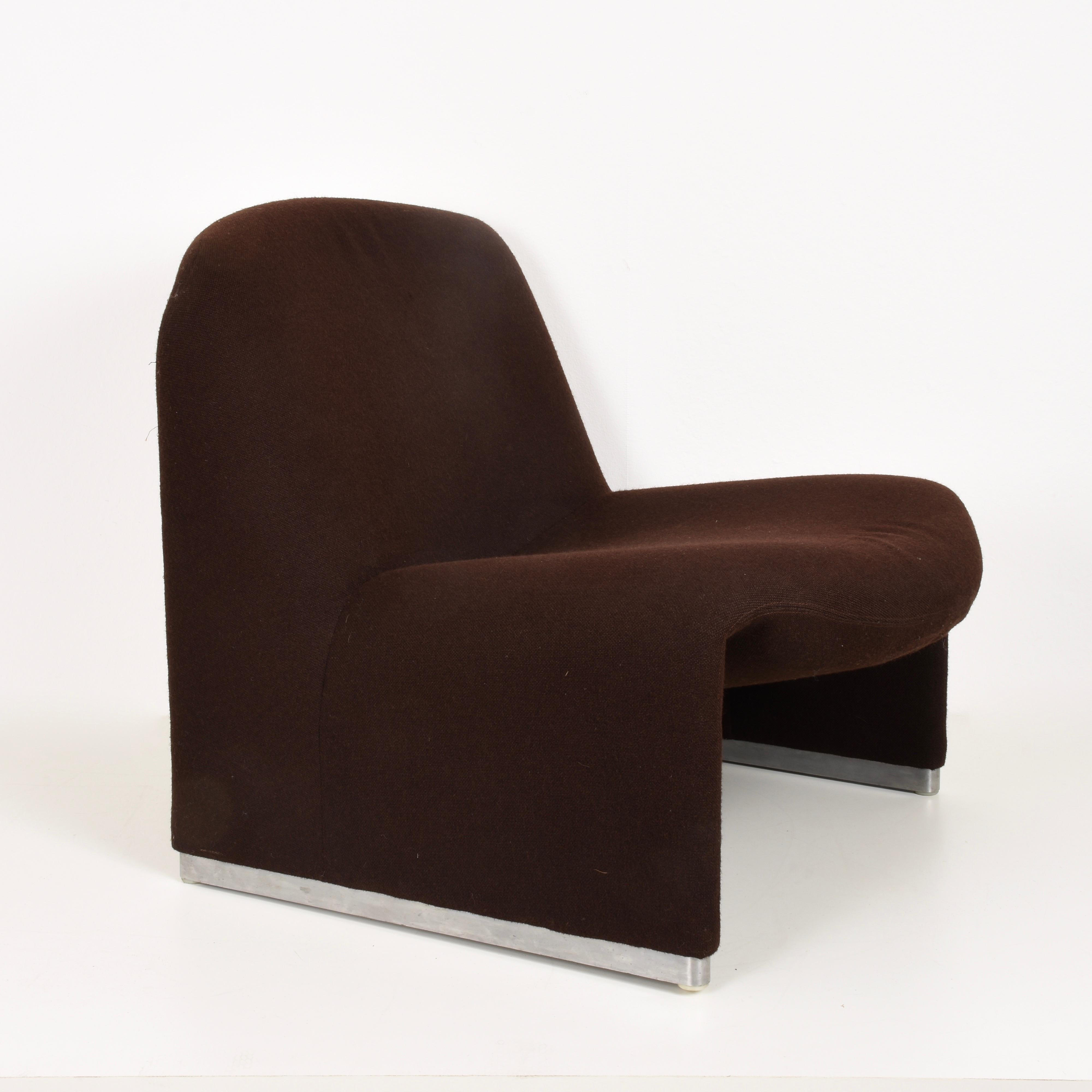Mid-Century Modern Brown Alky Armchairs by Giancarlo Piretti for Castelli, Italy, 1970s