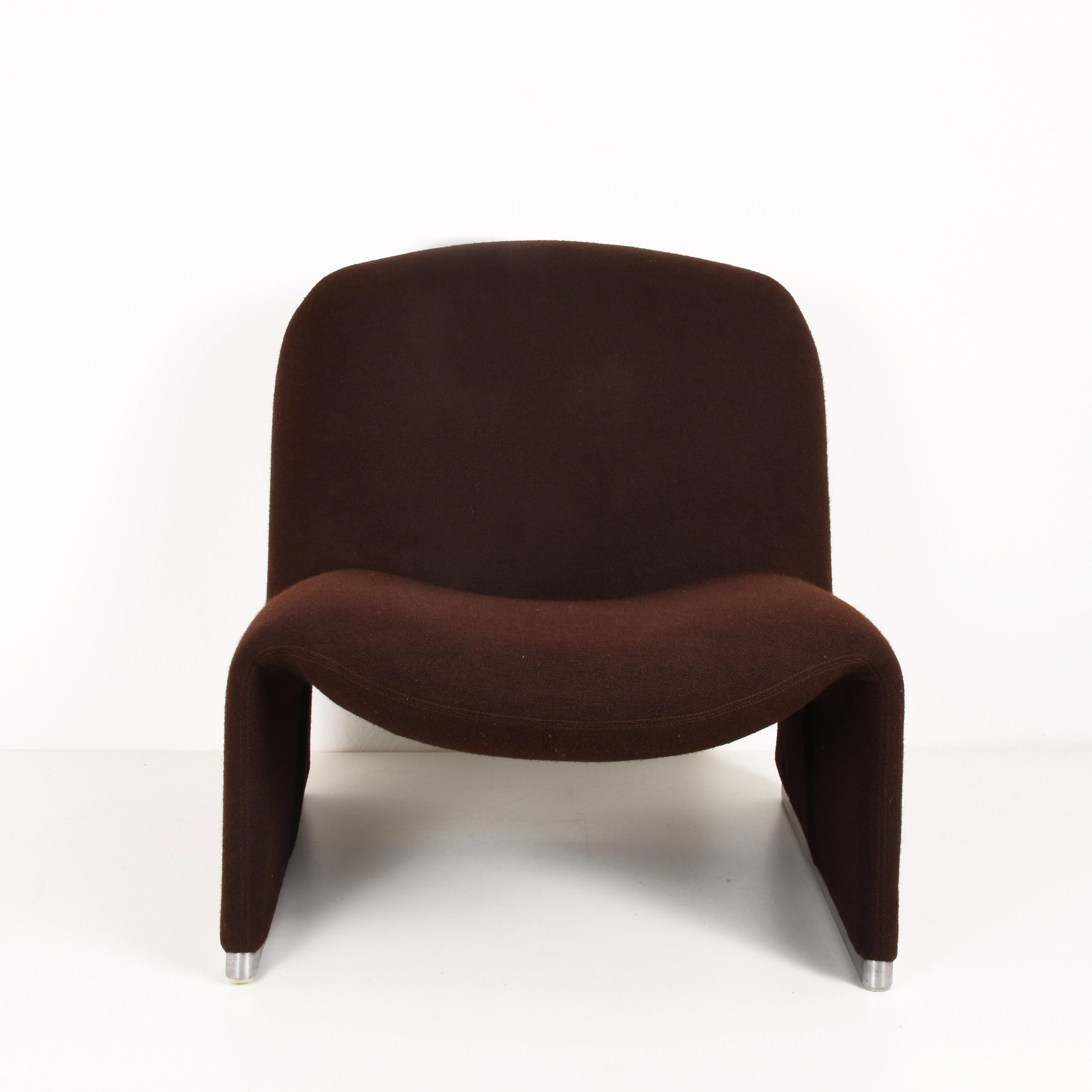 Italian Brown Alky Armchair by Giancarlo Piretti for Castelli, Italy, 1970s