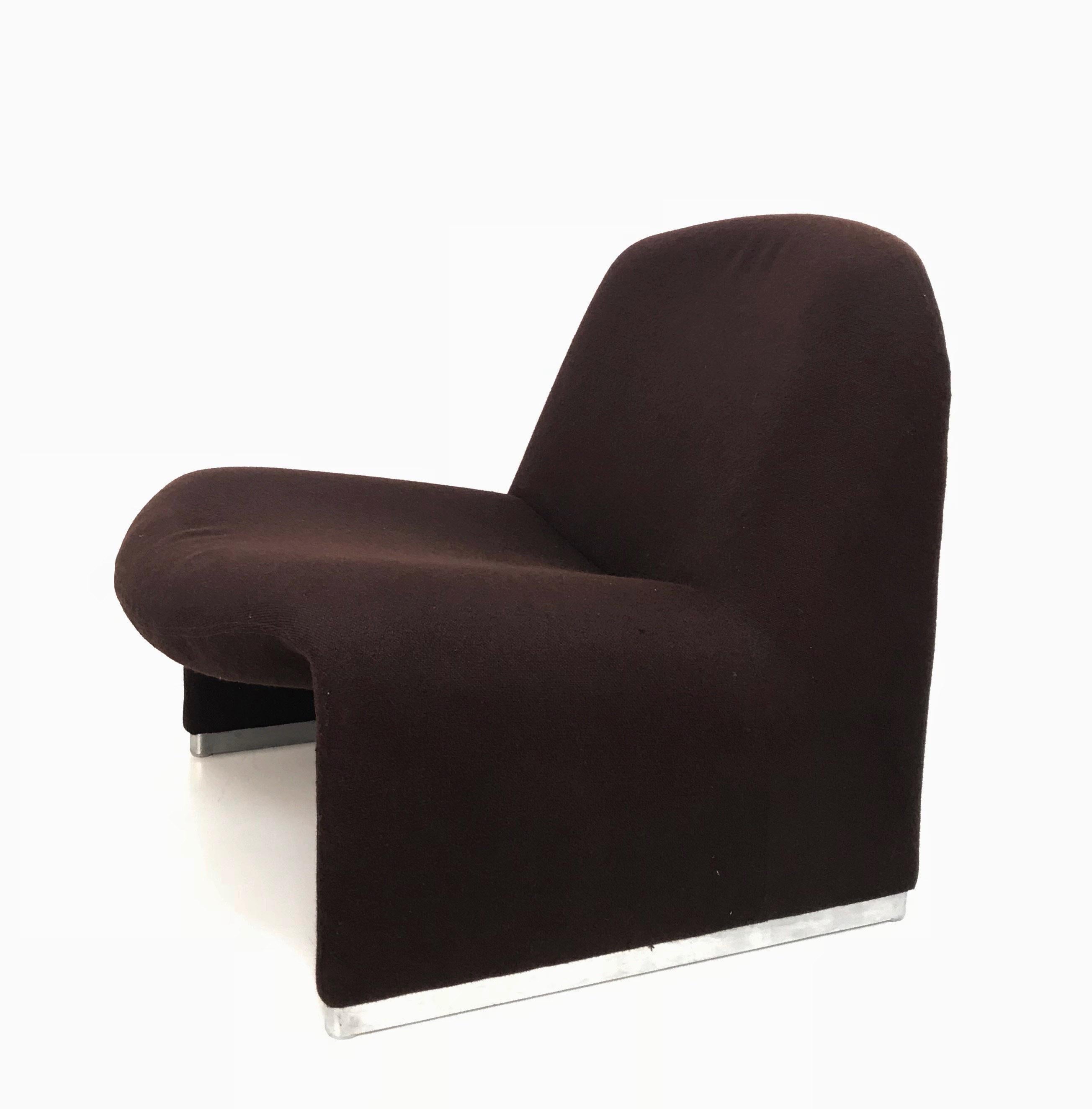 Brown Alky Armchairs by Giancarlo Piretti for Castelli, Italy, 1970s 3