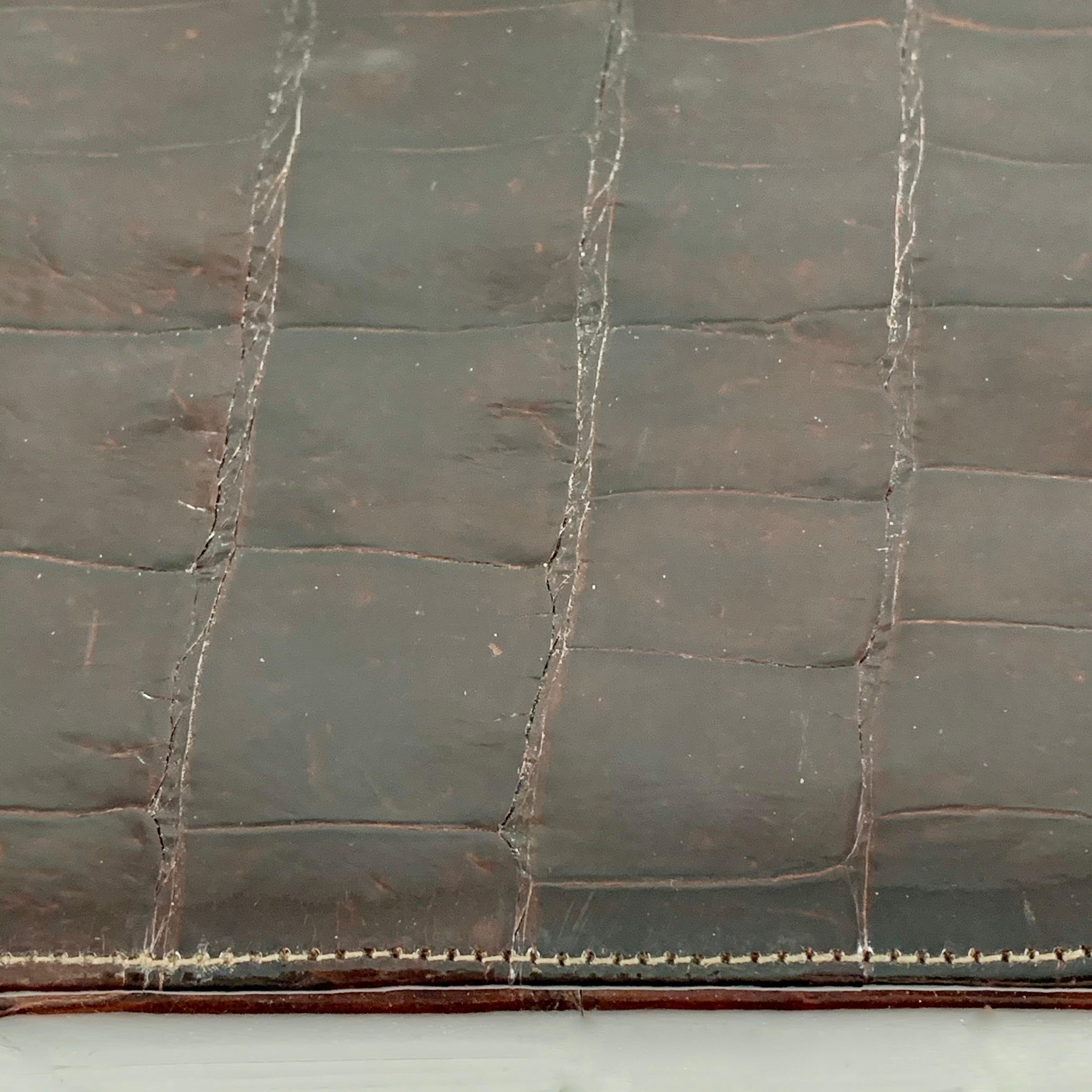 Brown Alligator Structured Ladies Handbag & Coin Purse, Bellestone, NYC 2