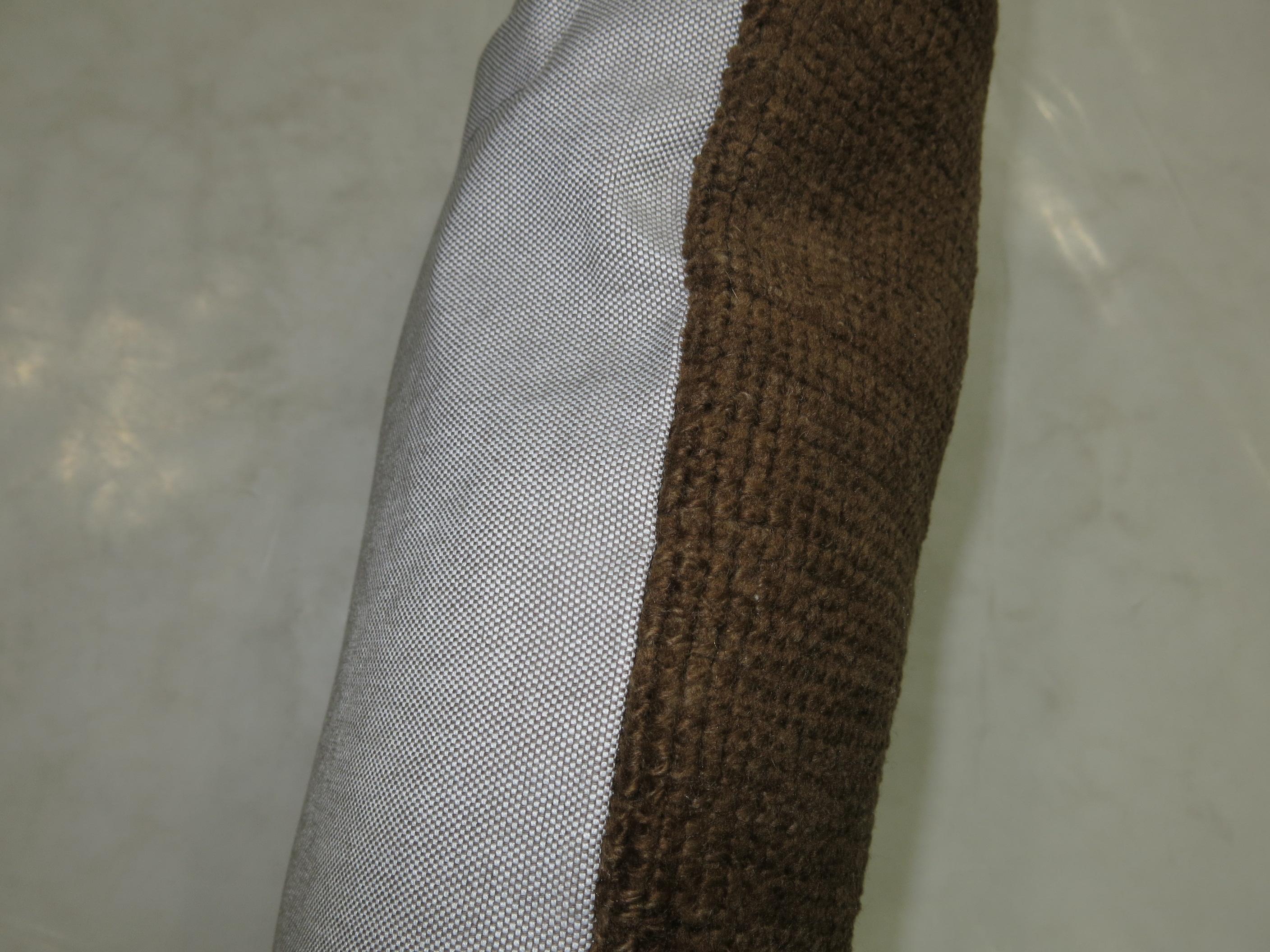 Mid-Century Modern Brown Anatolian Turkish Rug Pillow