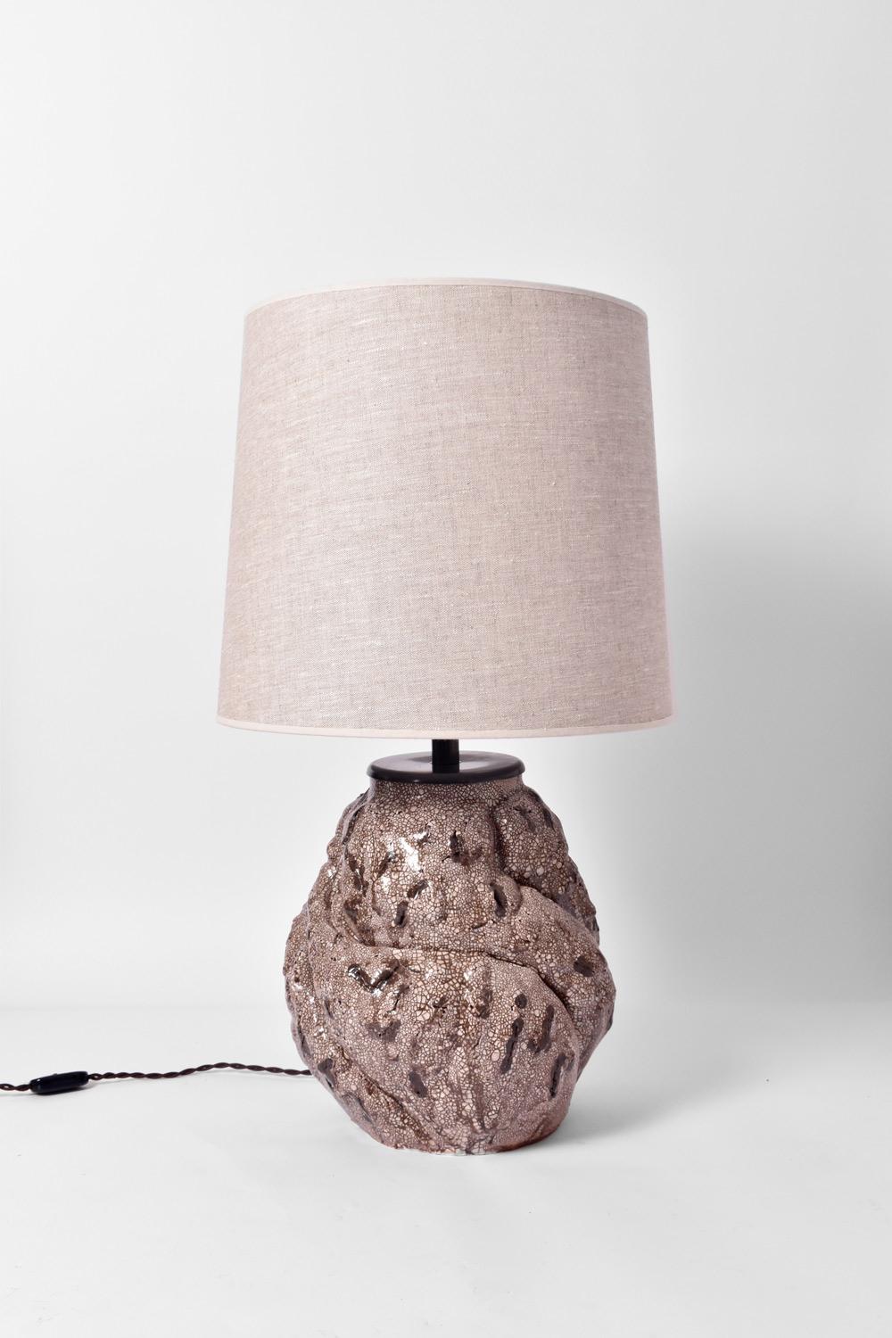 Lámpara de cerámica marrón y beige, Helder. en Excelente estado para la venta en Lisboa, PT
