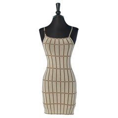 Vestido slip marrón y beige JACQUEMUS