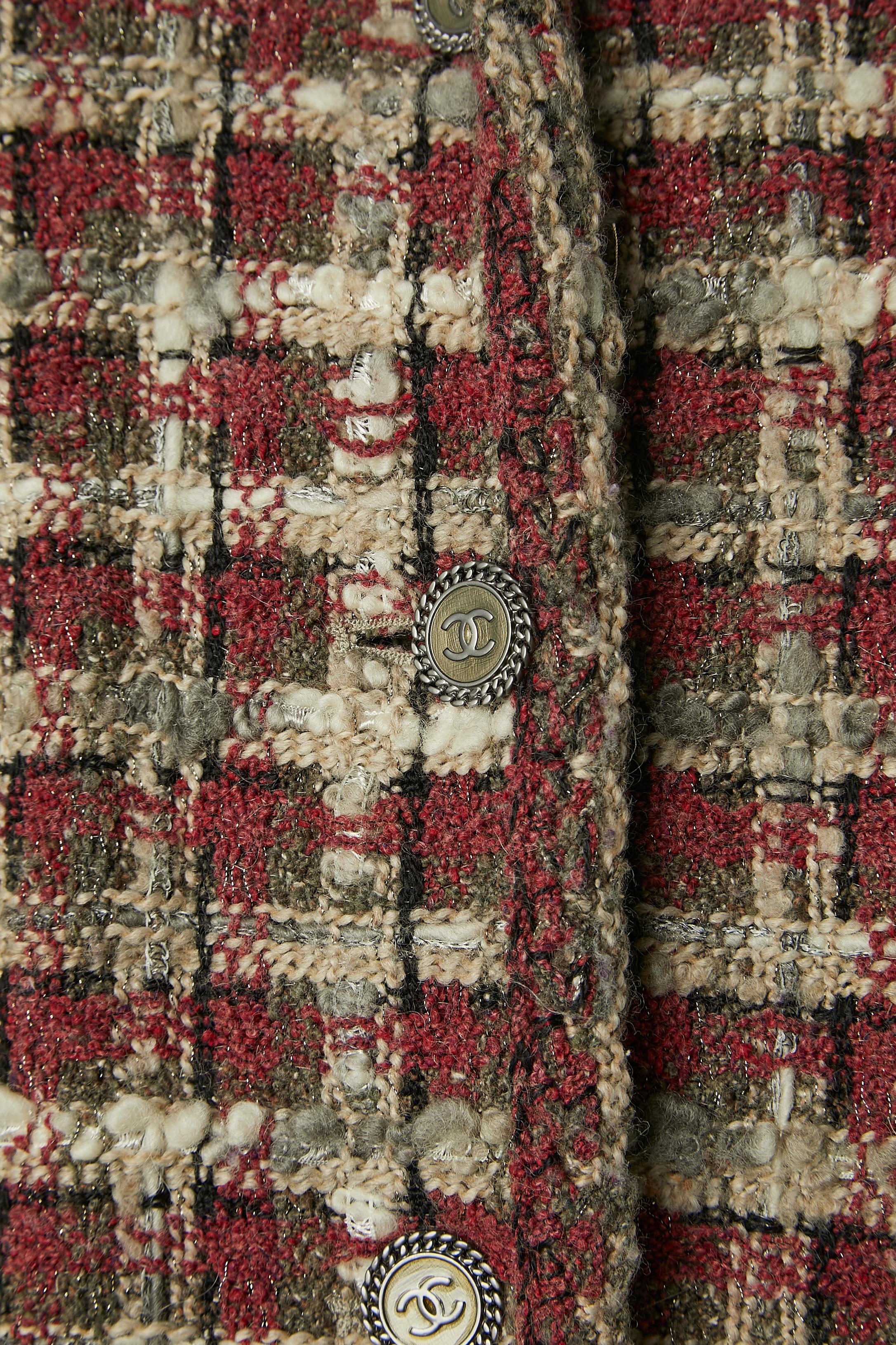 Brown and beige tweed single breasted jacket Chanel  In Excellent Condition For Sale In Saint-Ouen-Sur-Seine, FR