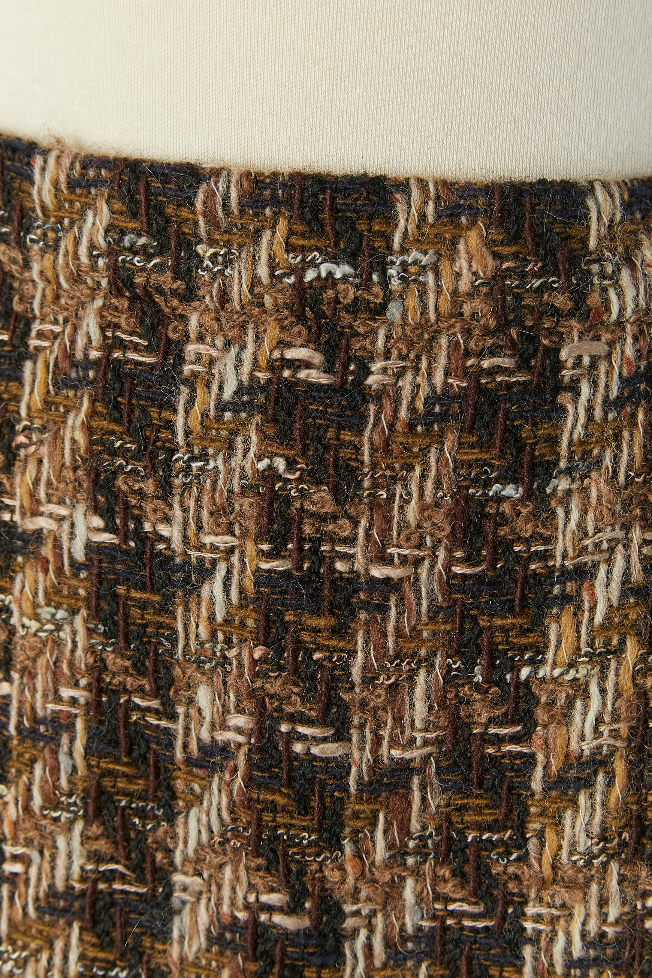 Black Brown and beige Tweed skirt CHANEL BOUTIQUE For Sale