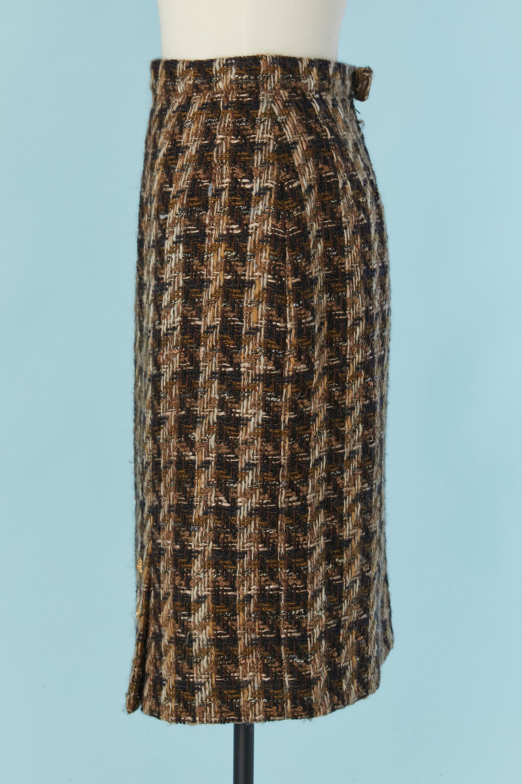 Brown and beige Tweed skirt CHANEL BOUTIQUE In Excellent Condition For Sale In Saint-Ouen-Sur-Seine, FR
