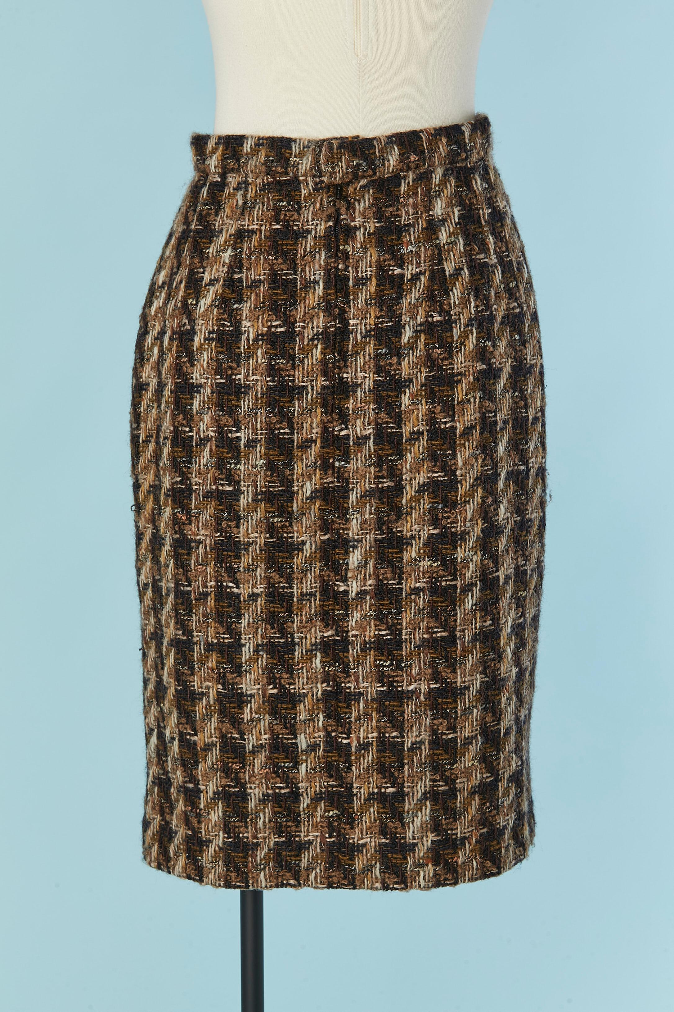 Women's Brown and beige Tweed skirt CHANEL BOUTIQUE For Sale