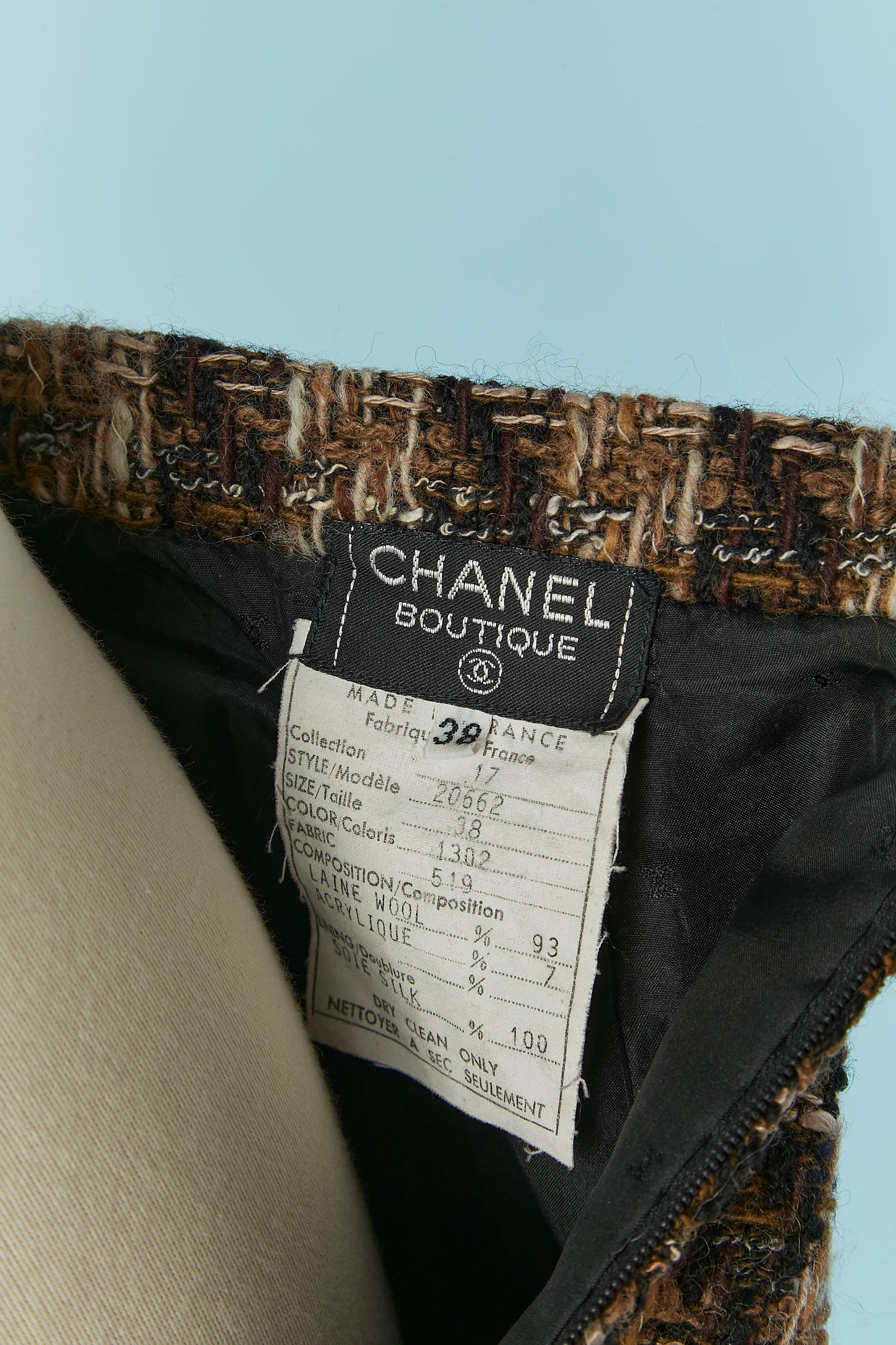Brown and beige Tweed skirt CHANEL BOUTIQUE For Sale 1