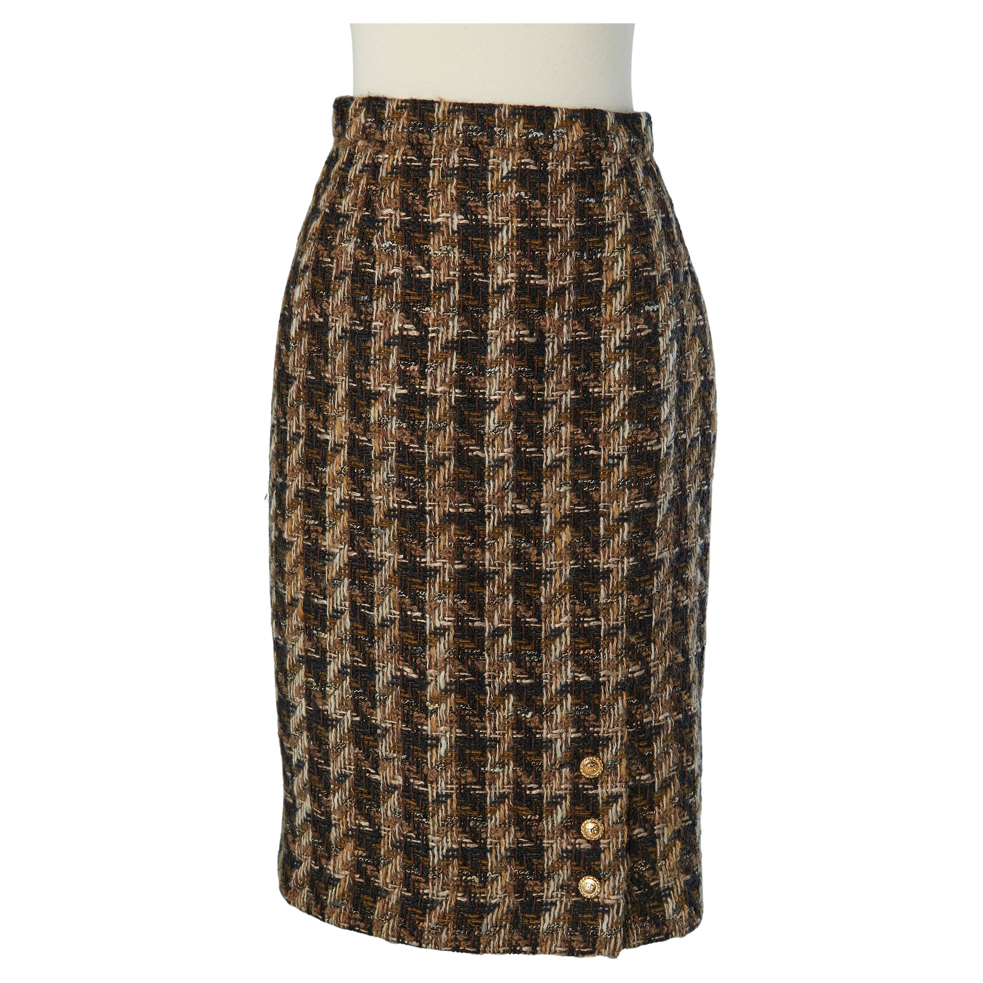 Brown and beige Tweed skirt CHANEL BOUTIQUE For Sale