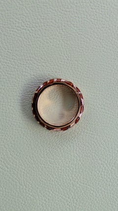 Stapelbarer brauner und schwarzer Leoparden-Cocktailring aus Roségold