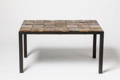 Brown and Black Stoneware Ceramic Low Sofa Table by Jean Linard La Borne, 1975
