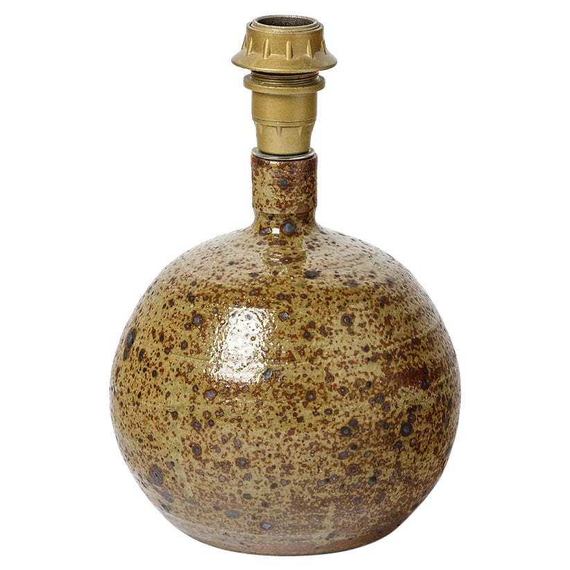 Lampada da tavolo in gres marrone e nero di La Borne Potters