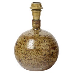 Lampada da tavolo in gres marrone e nero di La Borne Potters