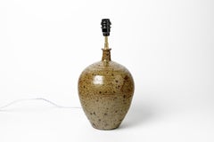 Brown and Black Stoneware Mid-20th Century Ceramic Table Lamp La Borne Baudart