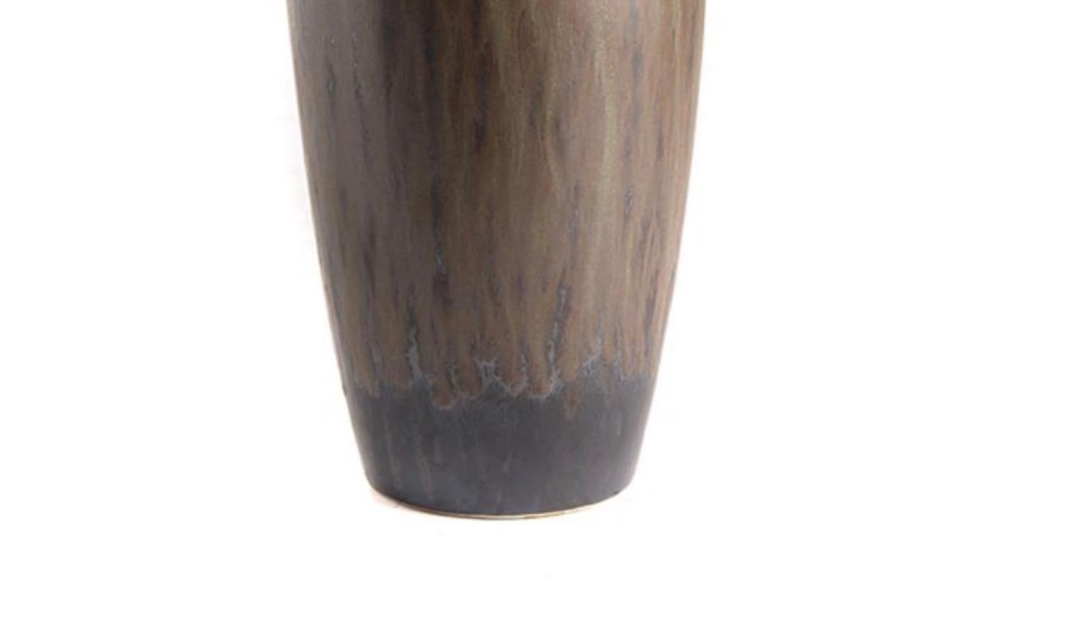 Ceramic Brown and Black Streak Glazed Vase, China, Contemporary