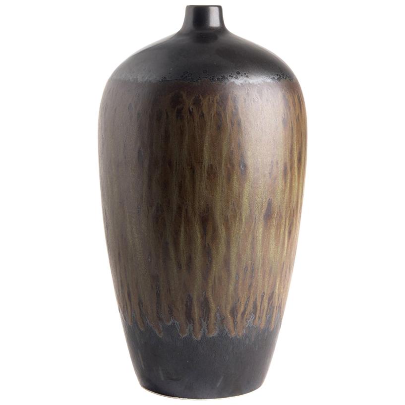 Brown and Black Streak Glazed Vase, China, Contemporary