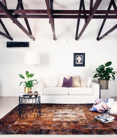 Brown and Black Versatile Desnudo Cowhide Area Floor Rug X-Large